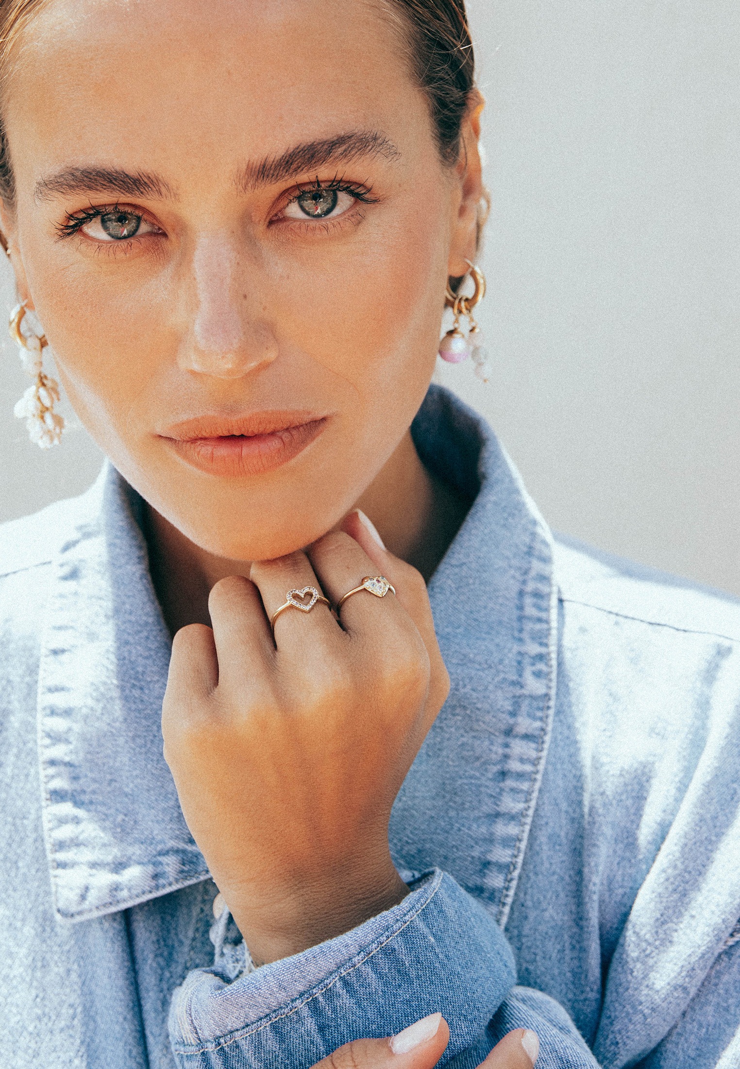 HAZE & GLORY Silberring »Ring Herz - I heart you 375 Gelbgold«