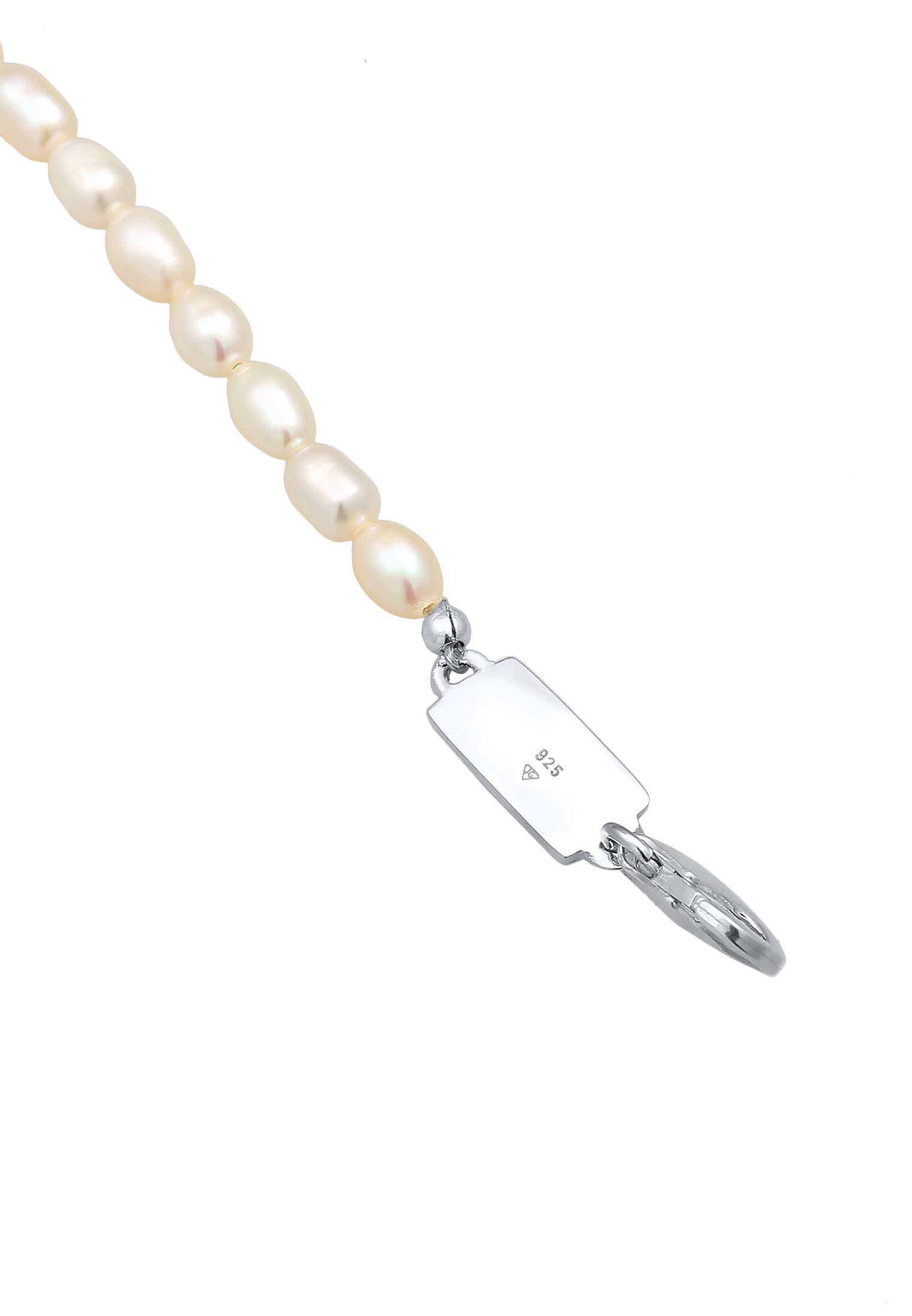 Kuzzoi Silberkette »Halskette Herren Süßwasser-Zuchtperle Oval 925 Silber«