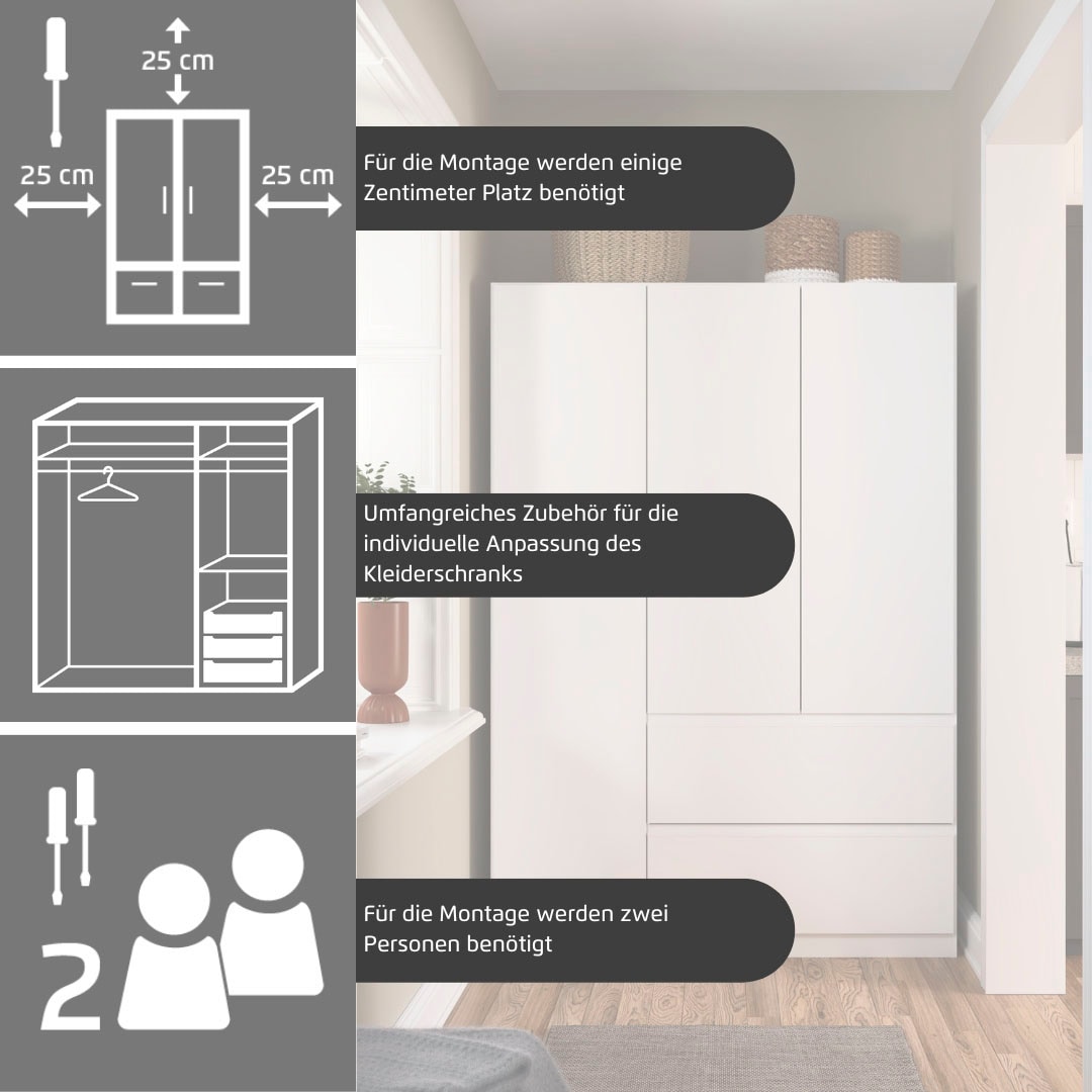 rauch Drehtürenschrank »Kleiderschrank Schrank Garderobe COSTA in den Breiten 91/136/181 cm« in 3 Ausstattungen BASIC/CLASSIC/PREMIUM,  viel Platz, grifflose Front und Push-to-Open Funktion MADE IN GERMANY