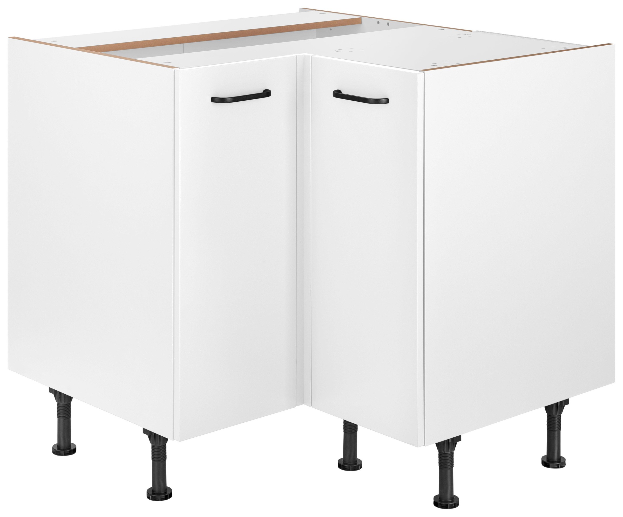 OPTIFIT Eckunterschrank »Elga«, mit Soft-Close-Funktion, höhenverstellbaren Füße, Breite 90x90 cm