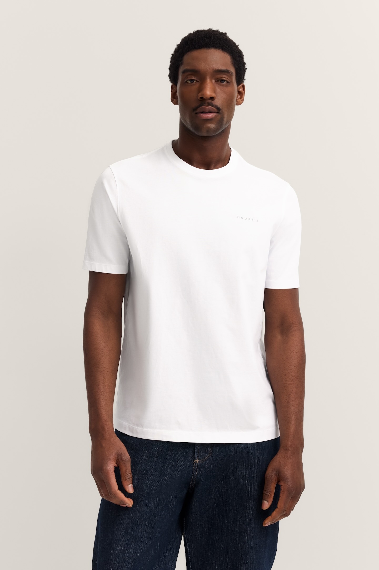 bugatti T-Shirt »Basic Essential« aus reiner Baumwolle