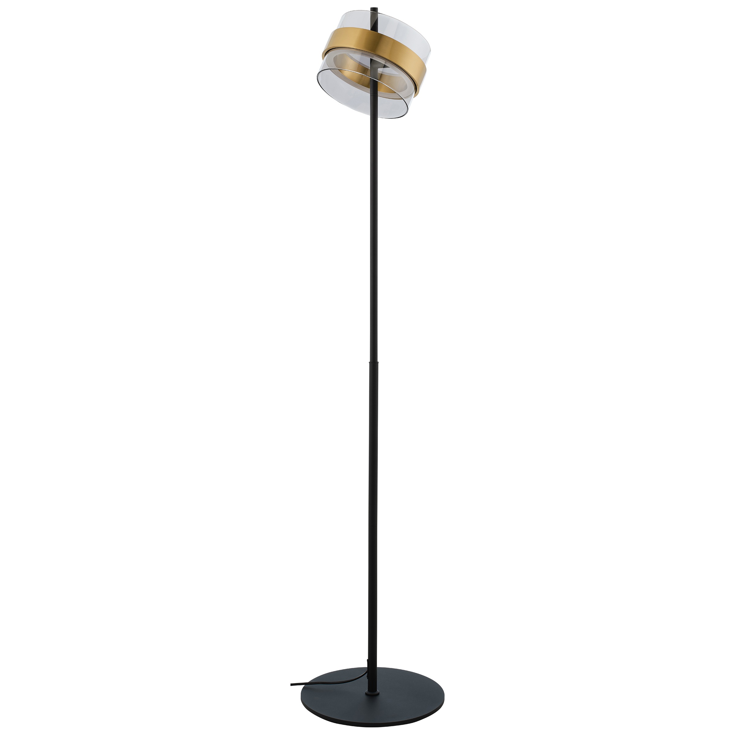 lumiCouture LED Stehlampe »Inside« LED-Modul 1 Stk. Warmweiß Ø 30 cm x 146 cm, 2000 lm 2700 K, Metall/Glas, messingfarben/rauchglas