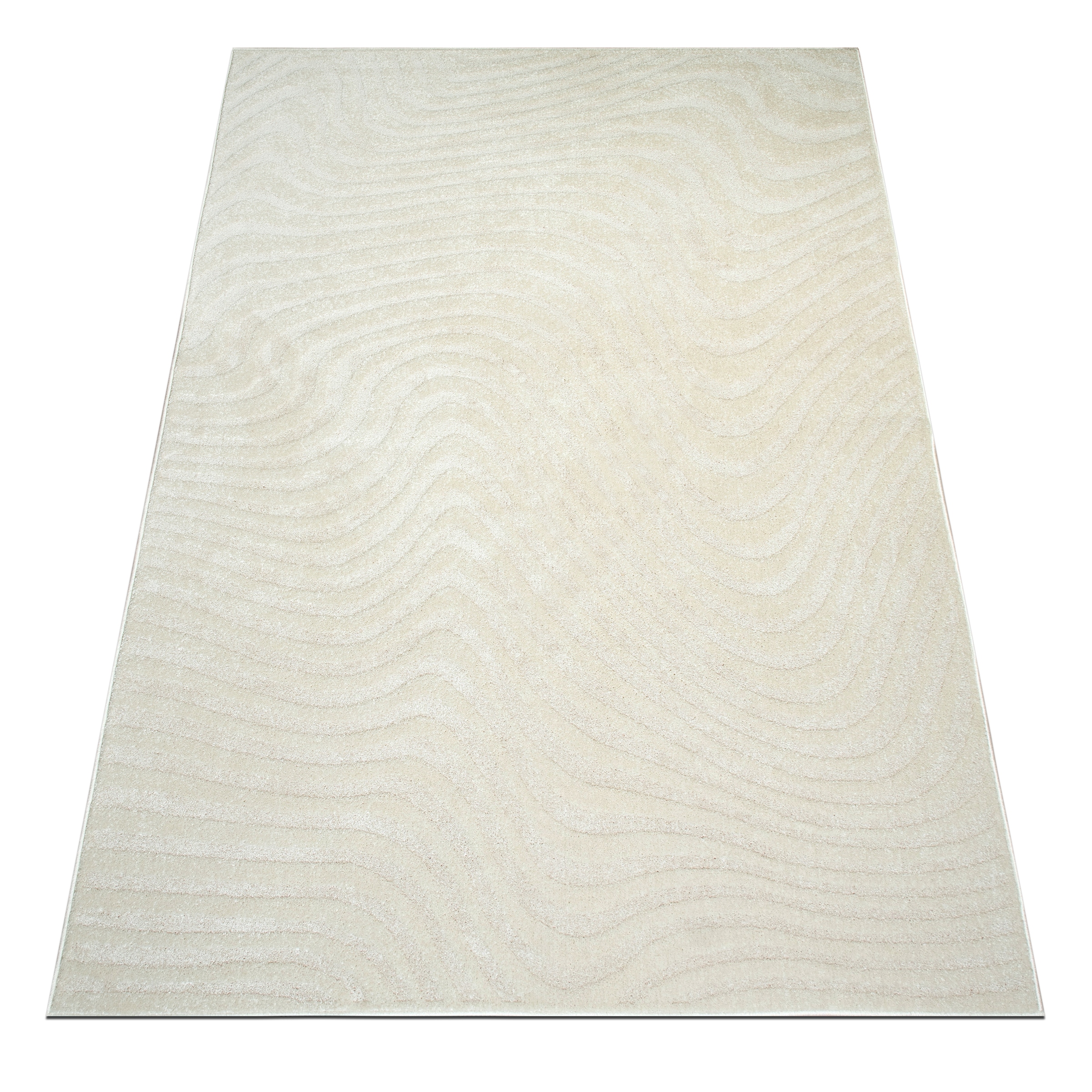 OTTO home Teppich »Vibek, Wellen-Design in Hoch-Tief-Struktur« rechteckig 9 mm Höhe 3D-Effekt, softer Kurzflor, pflegeleicht, Scandi-Look