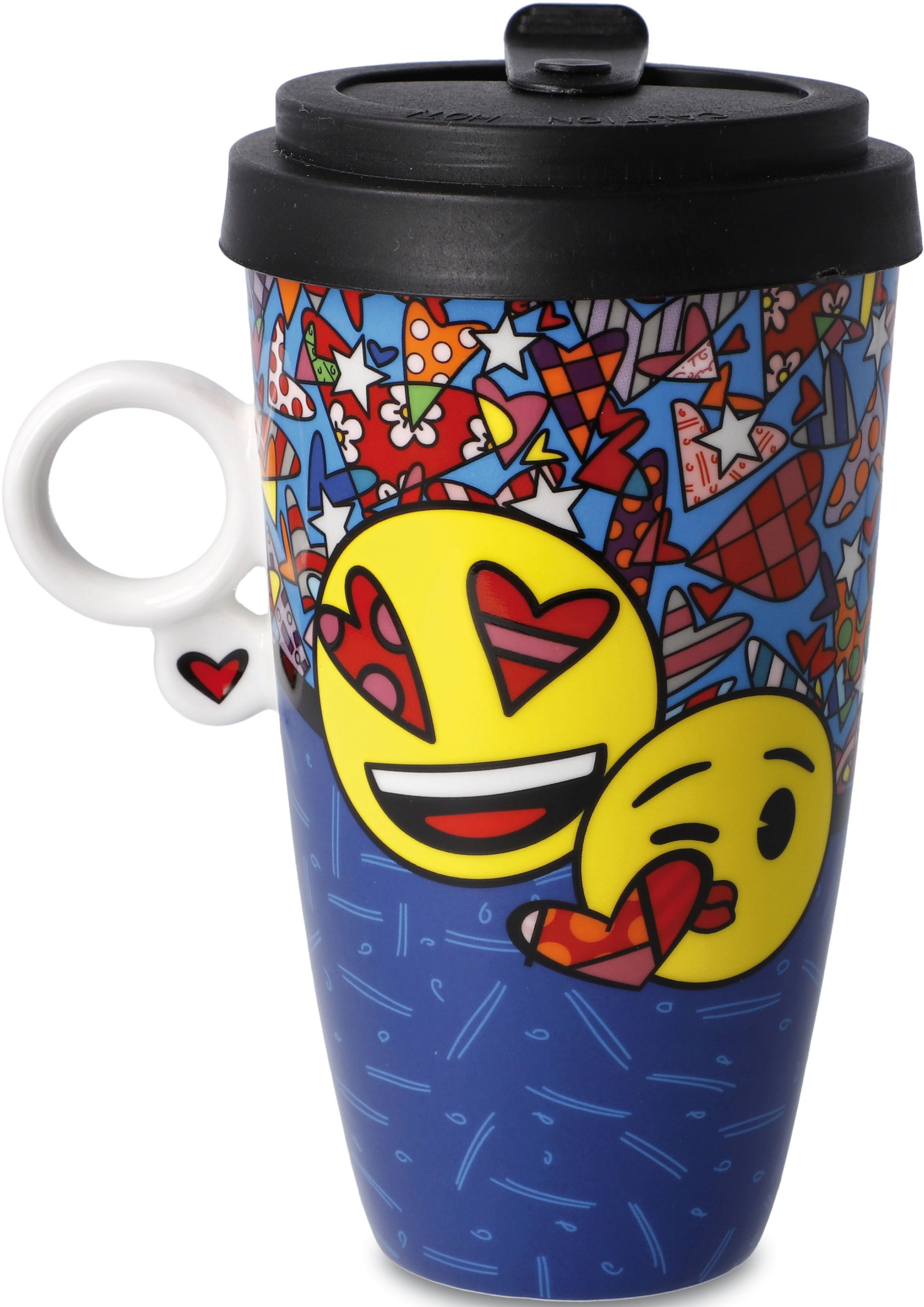 Goebel Coffee-to-go-Becher »emoji® by BRITTO® - "I Love You"«, (2 tlg.), mit abnehmbarem Deckel, 500 ml