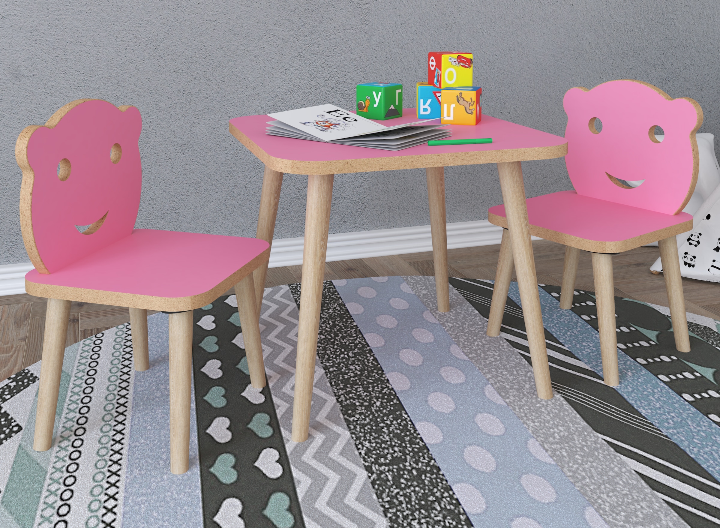 VCM Sitzgruppe »3tlg. Sitzgruppe Kinder Kindermöbel Tisch Stuhl«