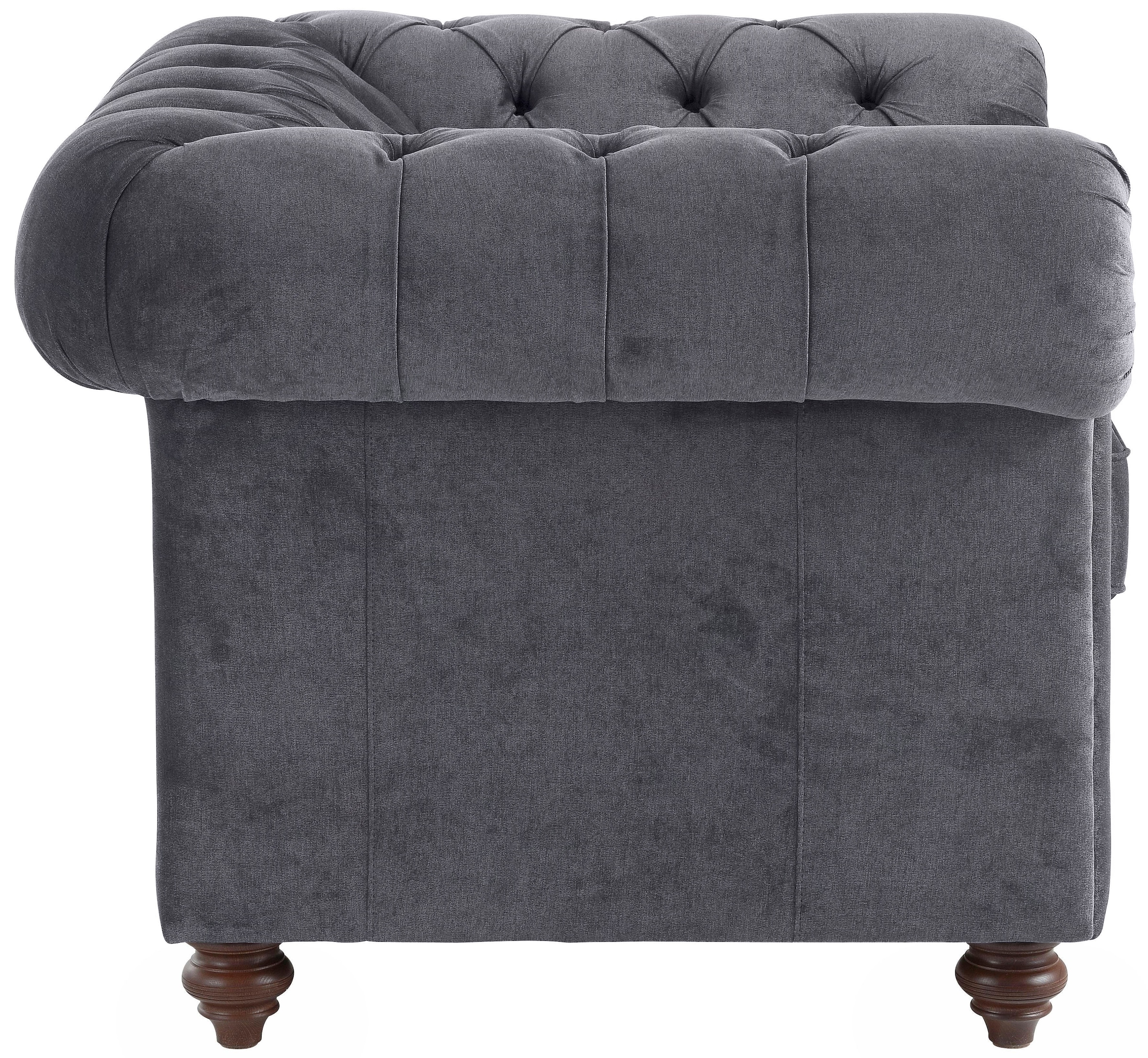 Home affaire Sessel »Chesterfield B/T/H: 105/69/74 cm«, mit hochwertiger Knopfheftung, auch in Leder