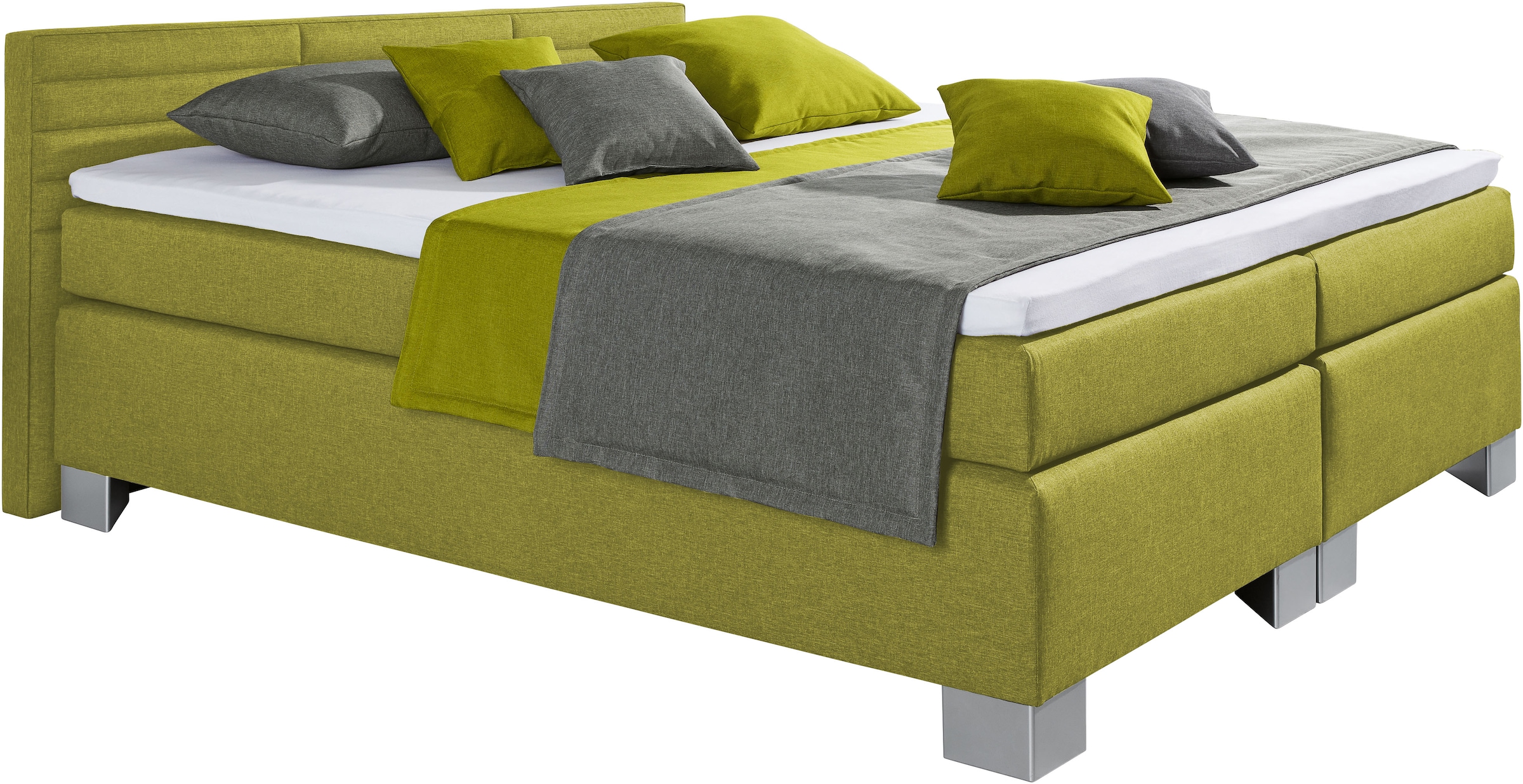 hapo Boxspringbett »ATLANTA mit niedrigem Kopfteil« Topper separat erhältlich!,  erhältlich in verschiedenen Breiten, Farben & Matratzenarten