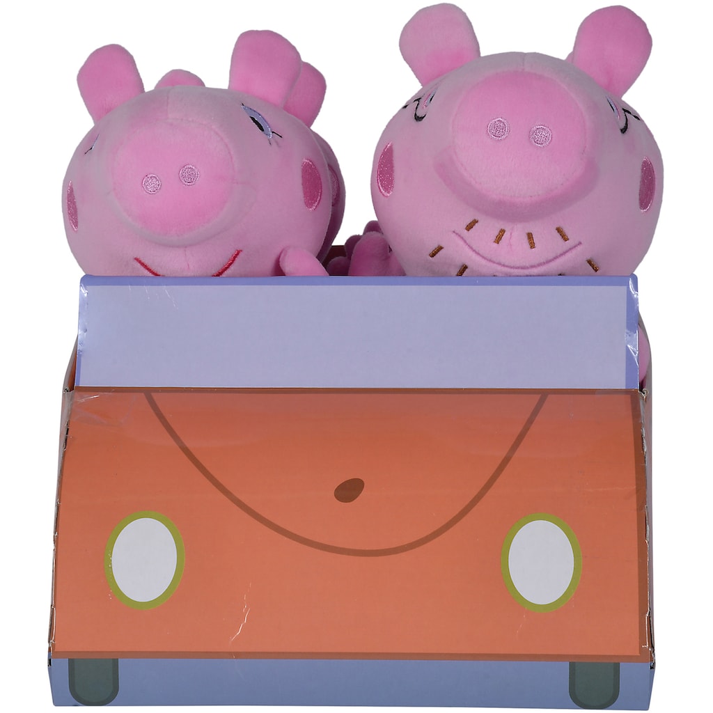 SIMBA Kuscheltier »Peppa Pig, Familie im Auto«, (Set, 4 St.)