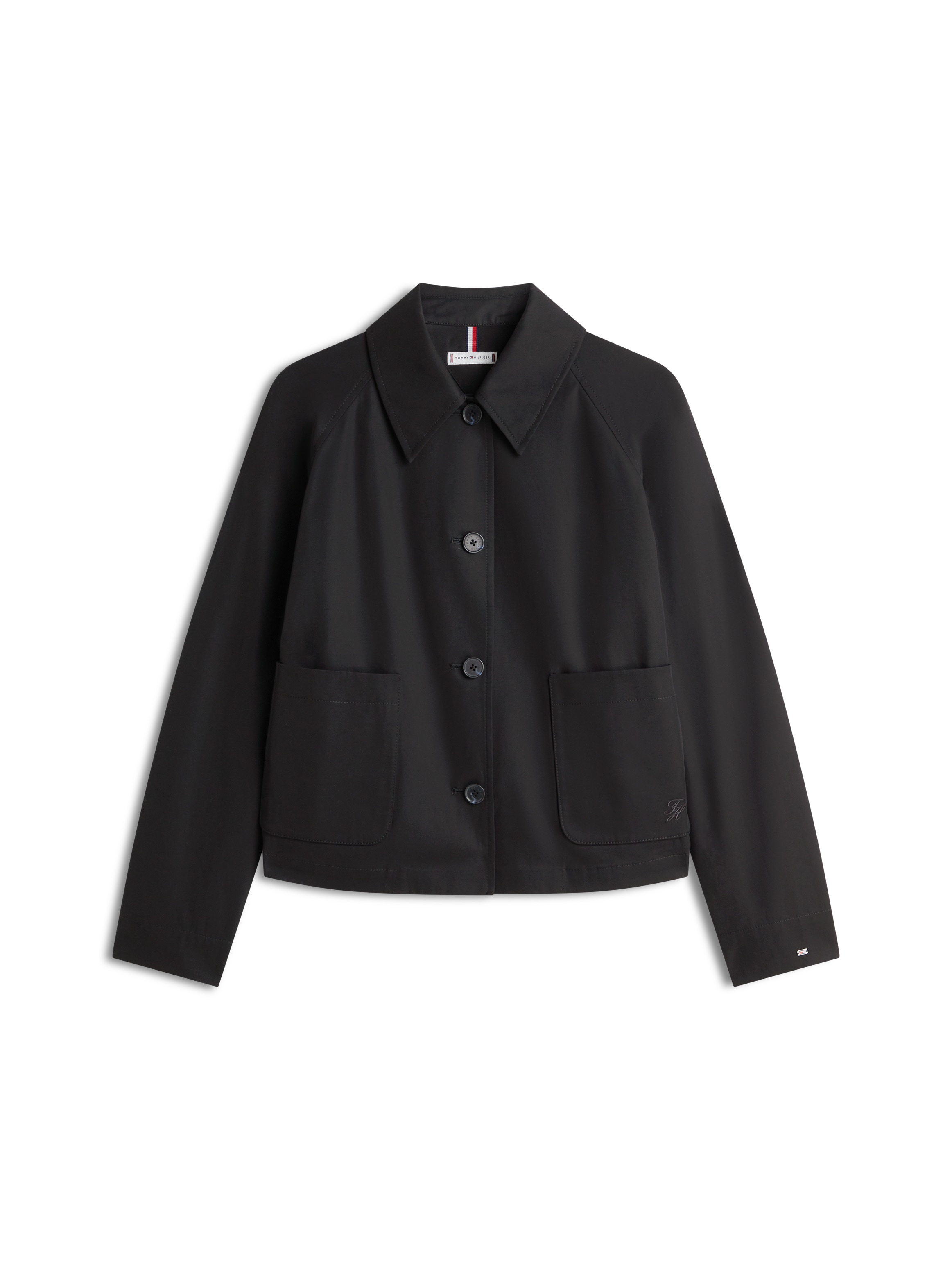 Tommy Hilfiger Kurzjacke »COTTON SHORT JACKET« mit aufgesetzten Taschen, Relaxed Fit