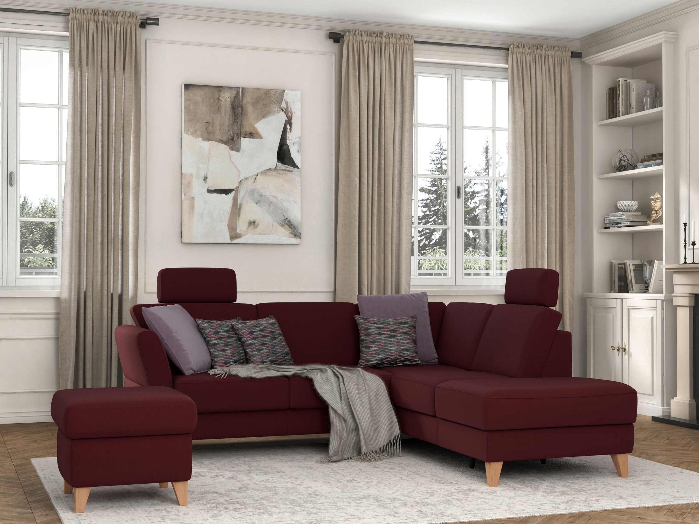 sit&more Ecksofa »Visby L-Form«, Wahlweise mit Bettfunktion und Stauraum, frei im Raum stellbar