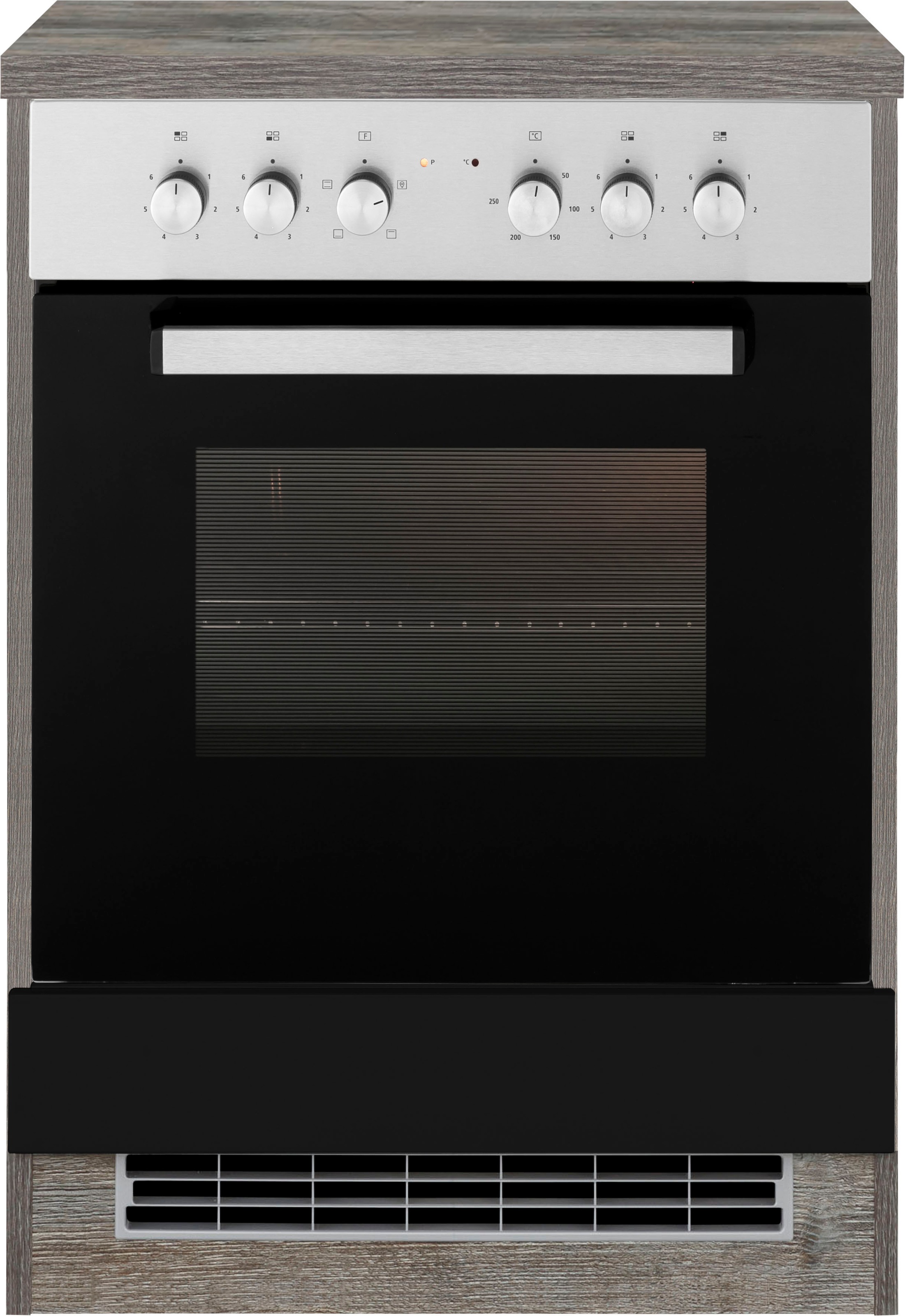 KOCHSTATION Herdumbauschrank »KS-Virginia« 85 cm hoch, 60 cm breit, Nische für Ofen B/H/T: 56/59/55 cm