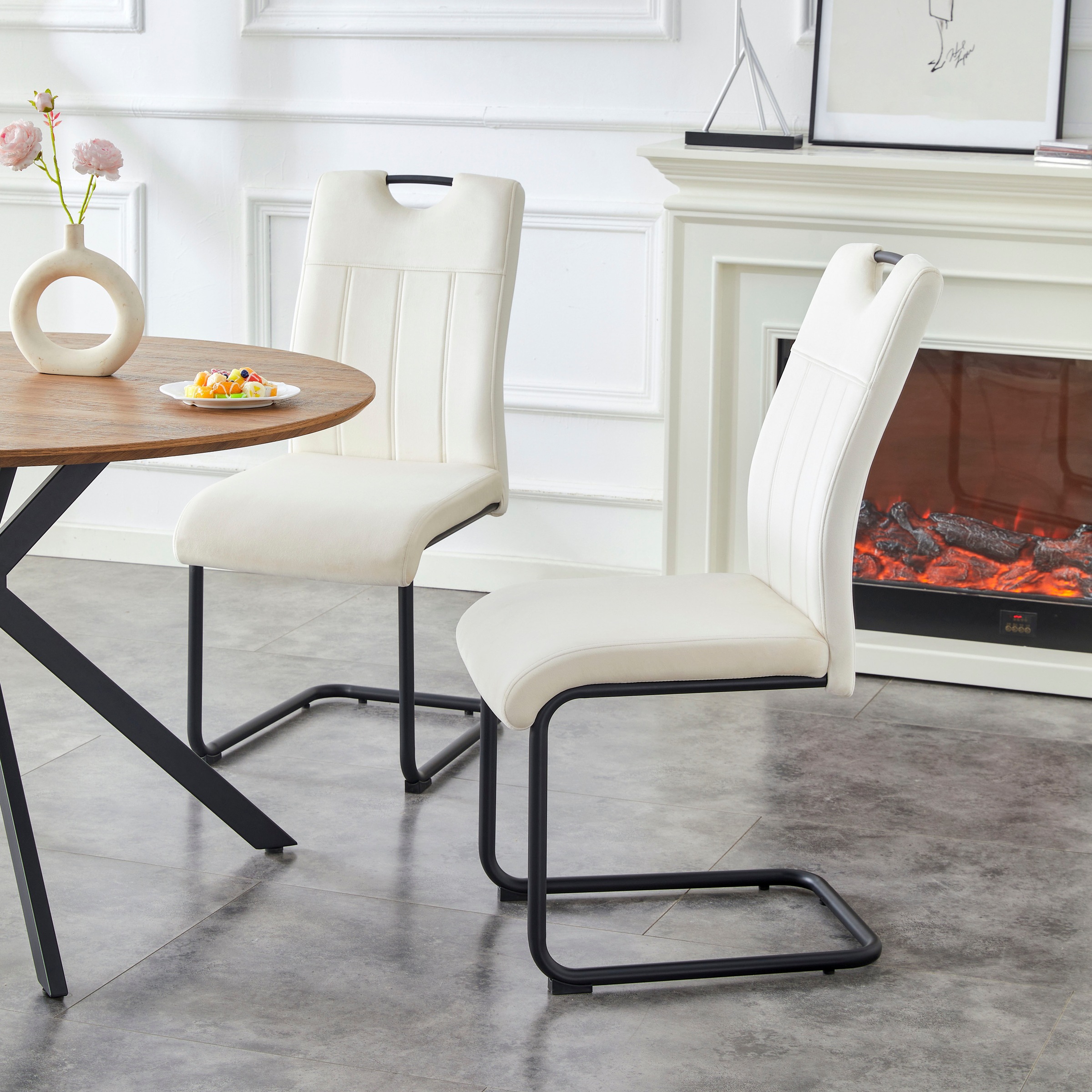 Home affaire Esszimmerstuhl »BRANDON, 2er Set, mit Metallgestell in matt schwarz« (Set) 2 Stk.in verschiedenen Farben, Belsatbarkeit pro Stuhl 120 kg