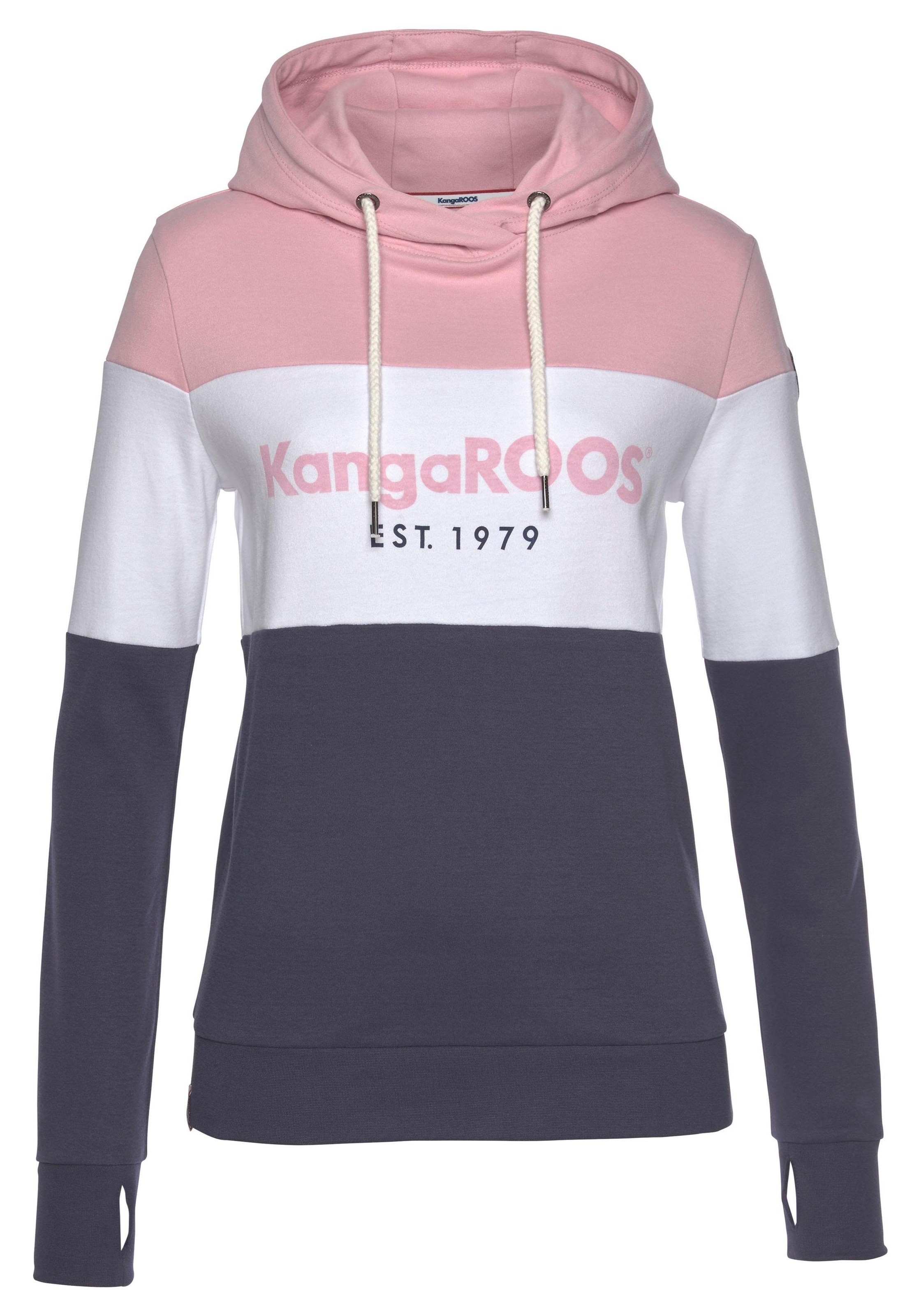 KangaROOS Hoodie, Langarm mit Daumenlöchern, figurumspielend