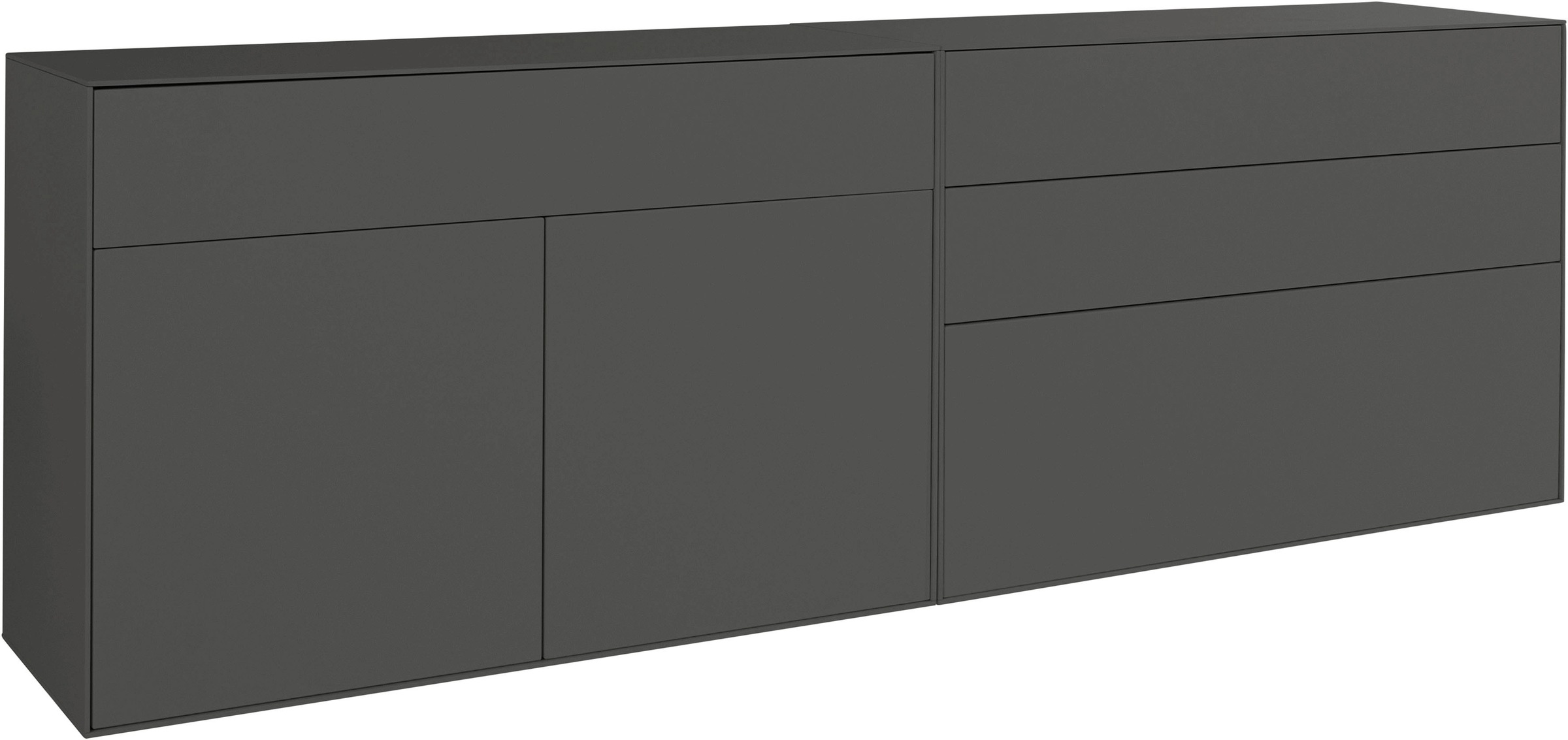 LeGer Home by Lena Gercke Sideboard »Essentials«, (2 St.), Breite: 224cm, MDF lackiert, Push-to-open-Funktion
