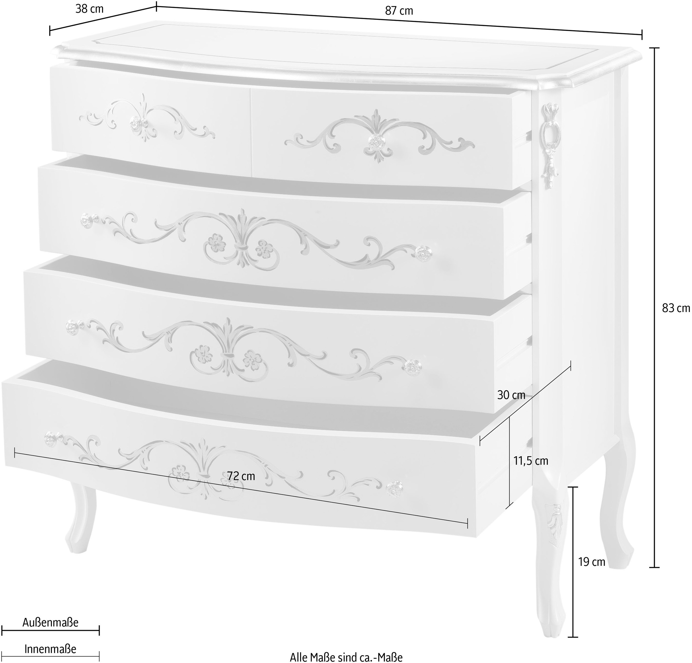 Home affaire Kommode »Kommode Capri«, Breite 87 cm