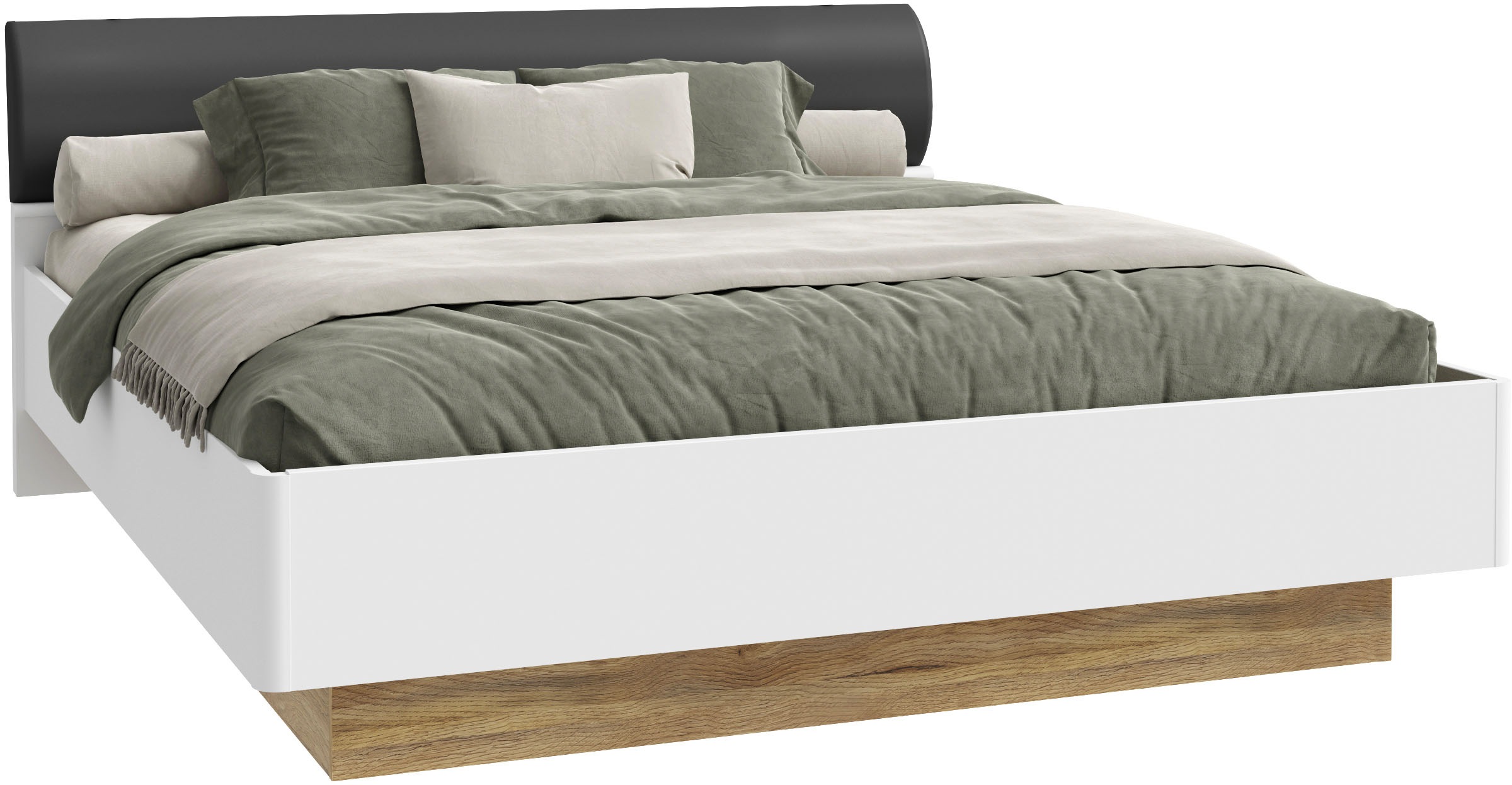 FORTE Bett »MAYACUS, Belastberikeit 240 KG«, Bett mit gepolstertem Kopfteil, Beleuchtung optional bestellbar