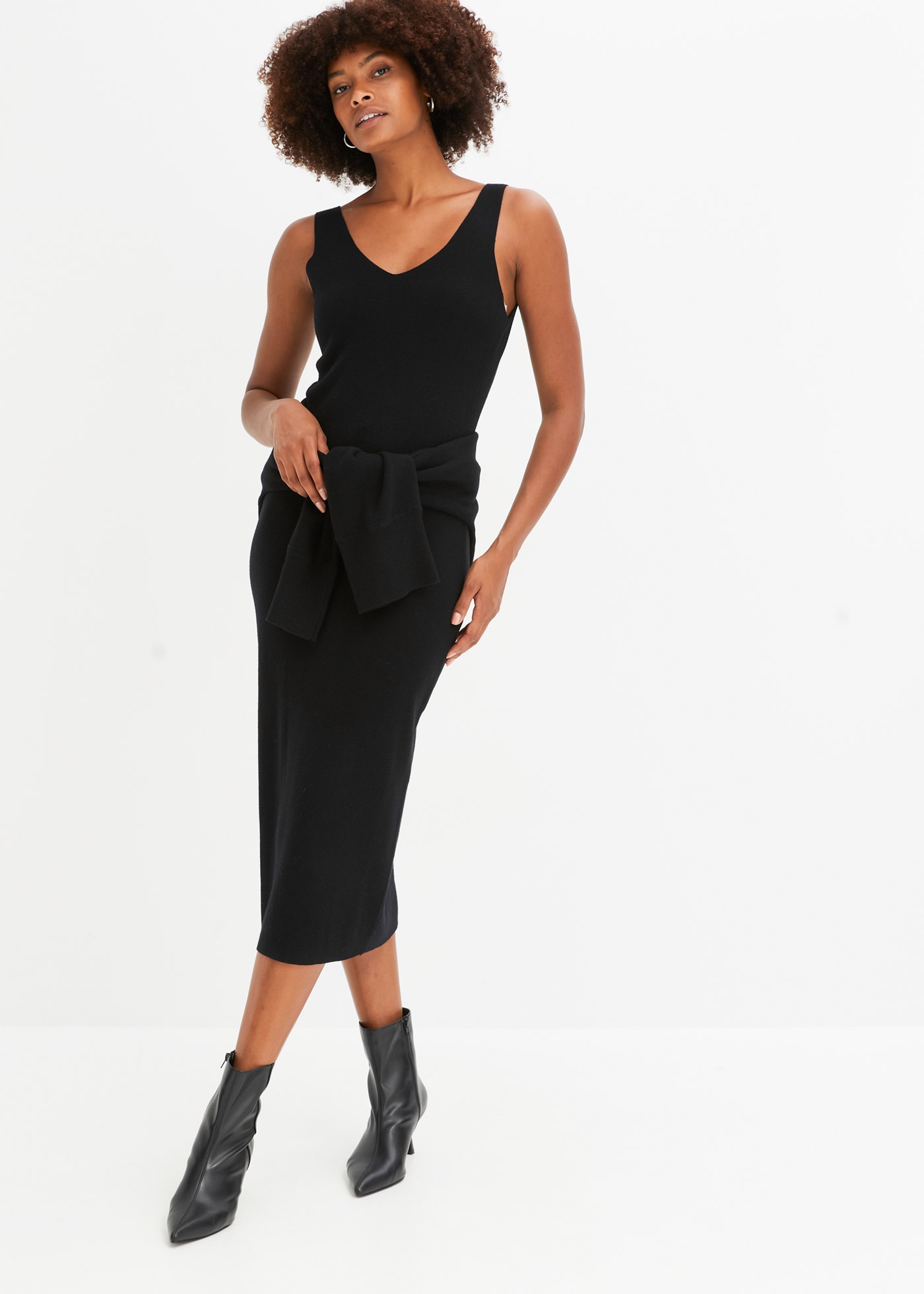 bonprix Strickkleid Set, 2 tlg. für Frühjahr und Sommer, aus Viskose-Mischung, lässige Passform