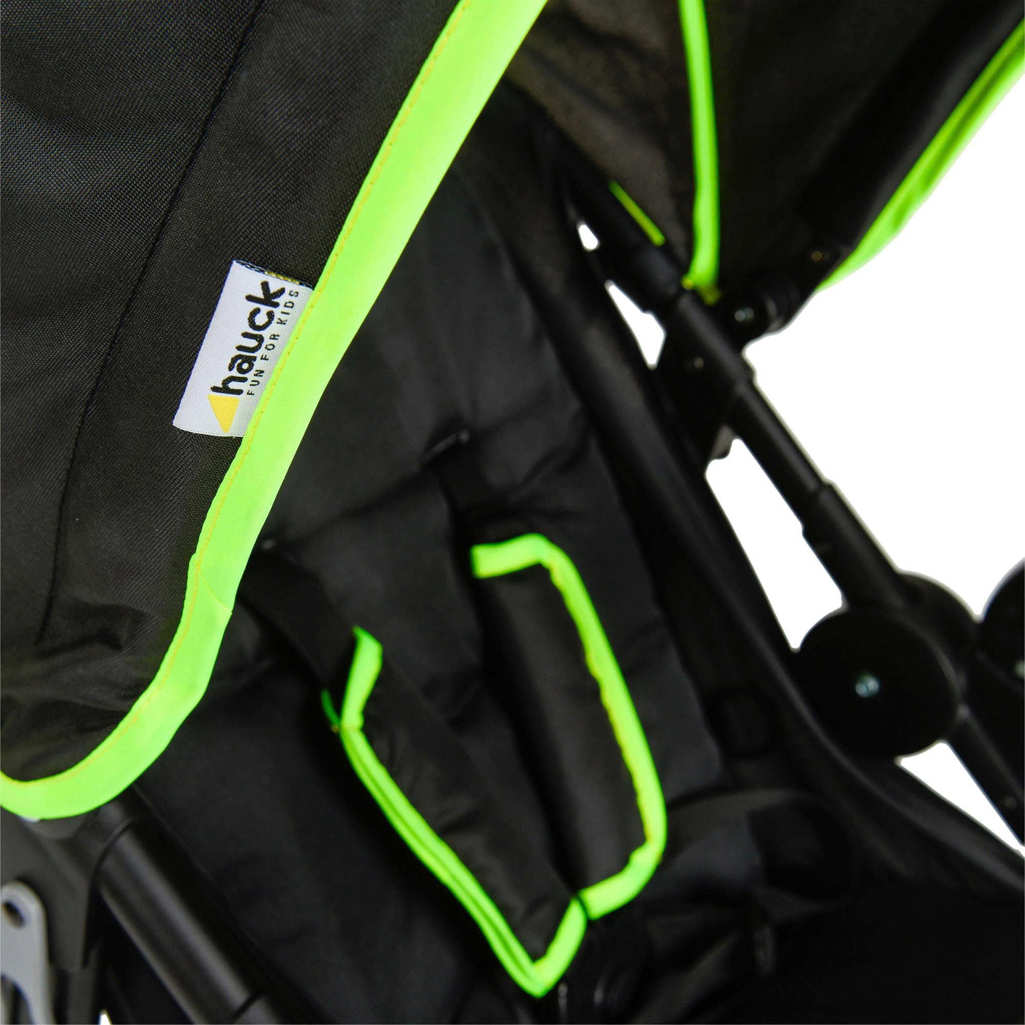 Hauck Dreirad-Kinderwagen »Runner black/neon yellow«, mit schwenk- und feststellbarem Vorderrad