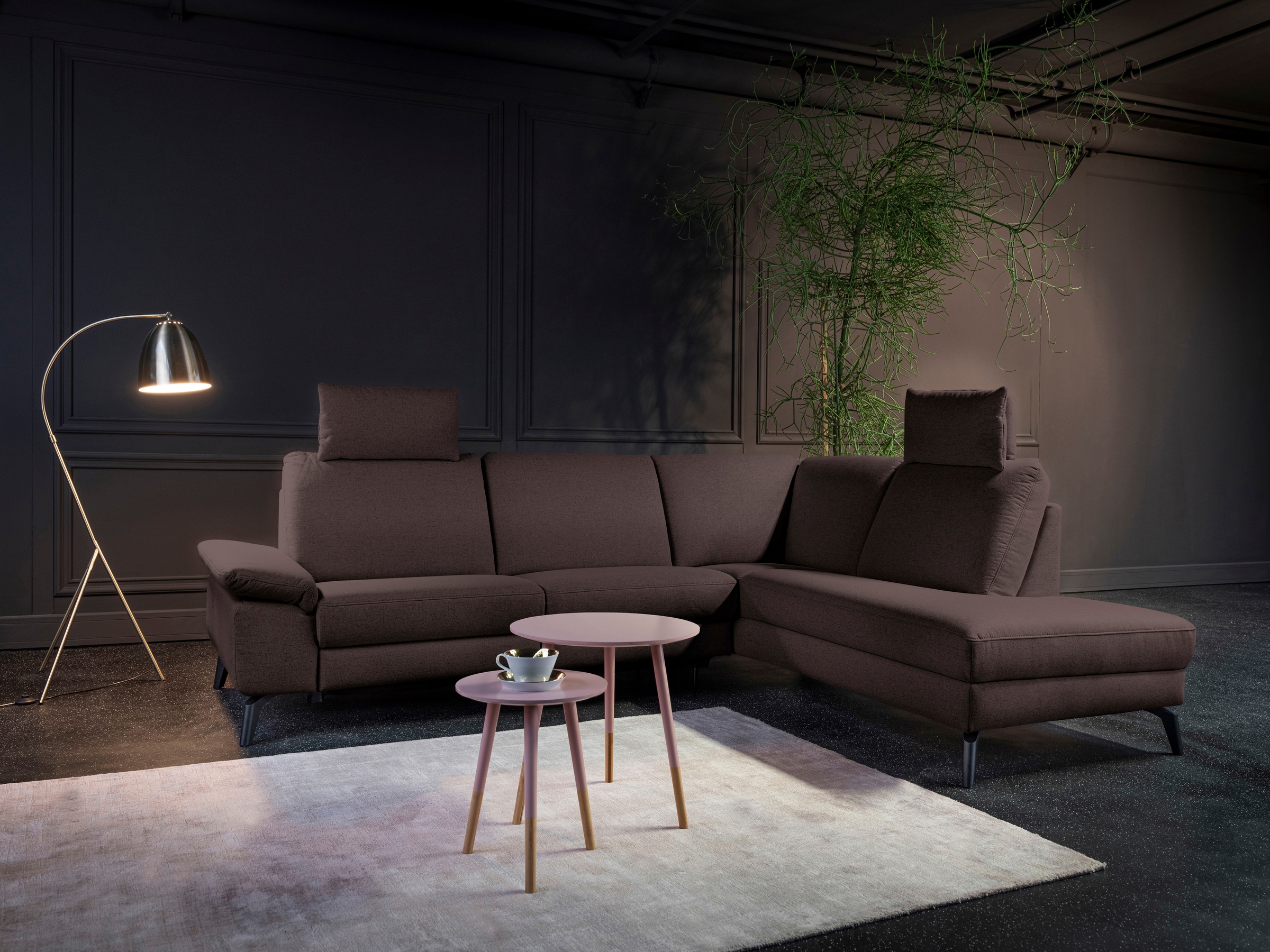 alina Ecksofa inkl. Kopfstützen, wahlweise mit Relaxfunktion, Breite: 243 cm