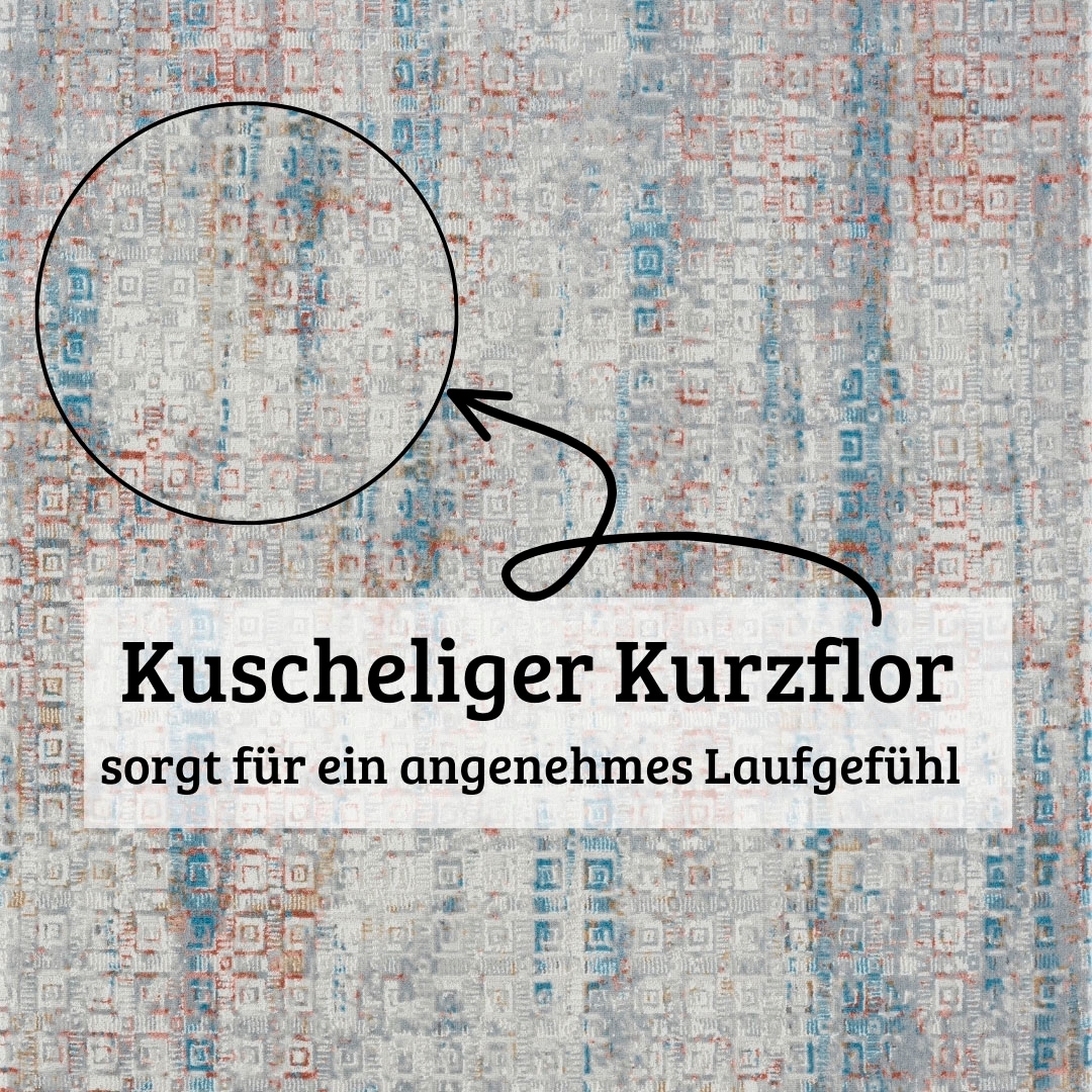 OTTO home Teppich »Myrah« rechteckig 8 mm Höhe Kurzflor, modernes Design, pflegeleicht, Wohnzimmer