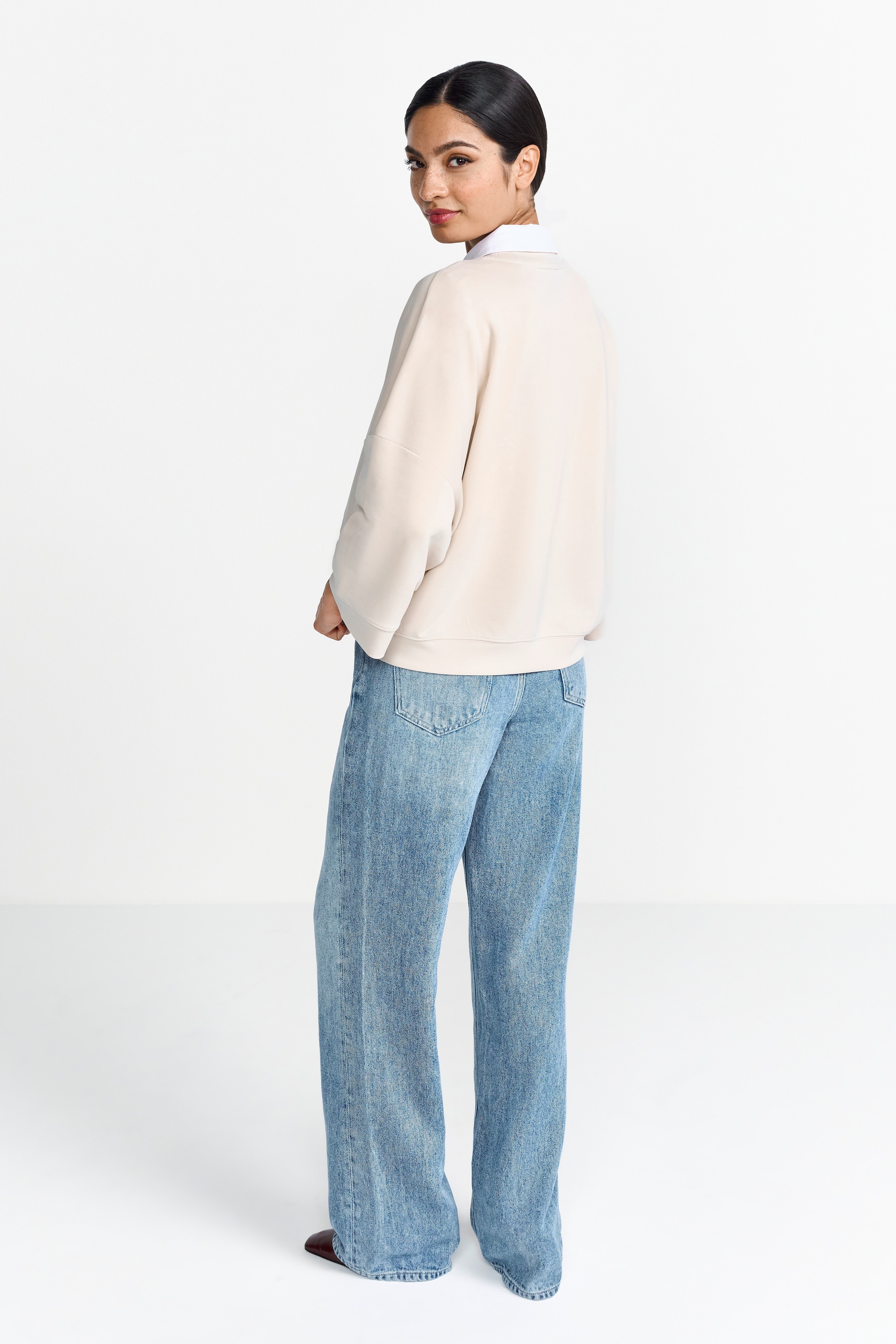 RICHROYAL Sweatshirt »Tencel peached Shirt«, modische Kurzarmsweatshirt