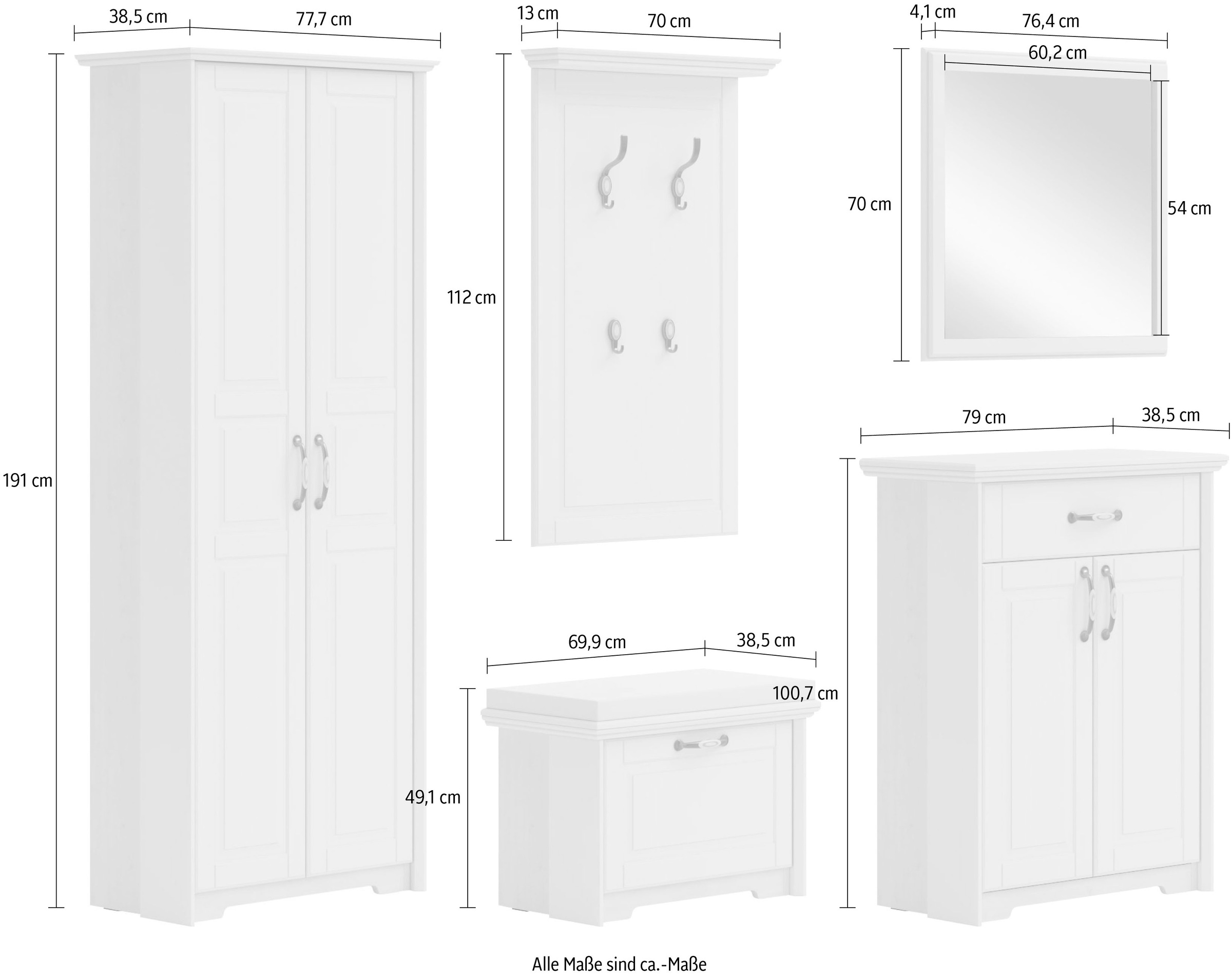Home affaire Garderoben-Set »Evergreen«, (Set, 5 St.)
