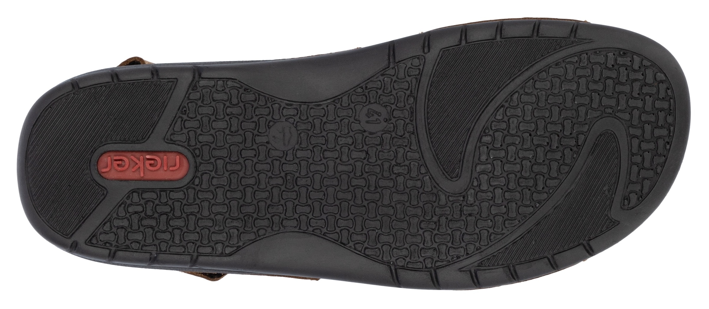 Rieker Pantolette  Hausschuh, Sommerschuh, Urlaubschuh mit dezentem Logoschriftzug