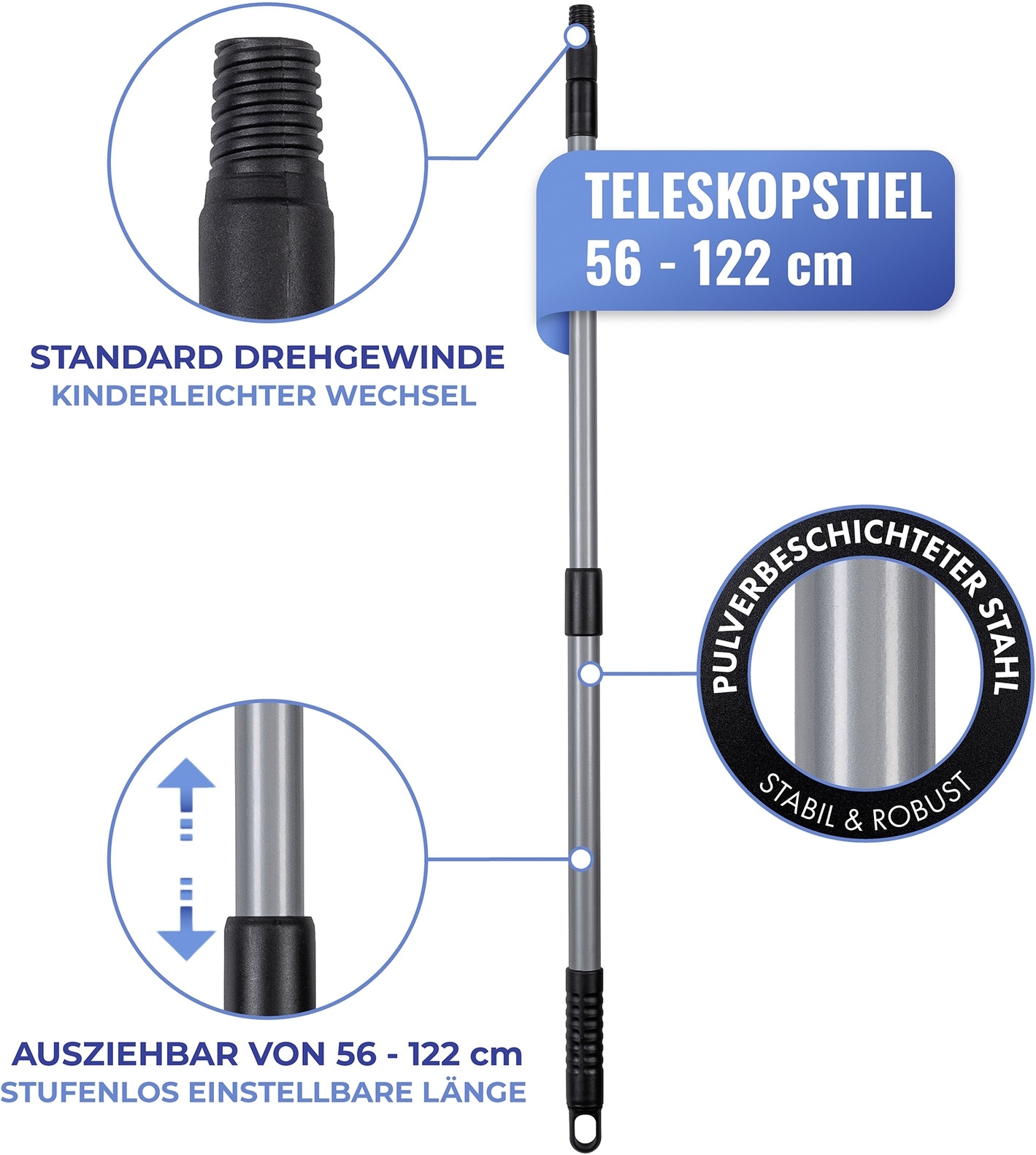 Maximex Rechen »Laubrechen 3in1« mit Teleskopstiel, extra breite Aufnahmefläche, beidhändig nutzbar