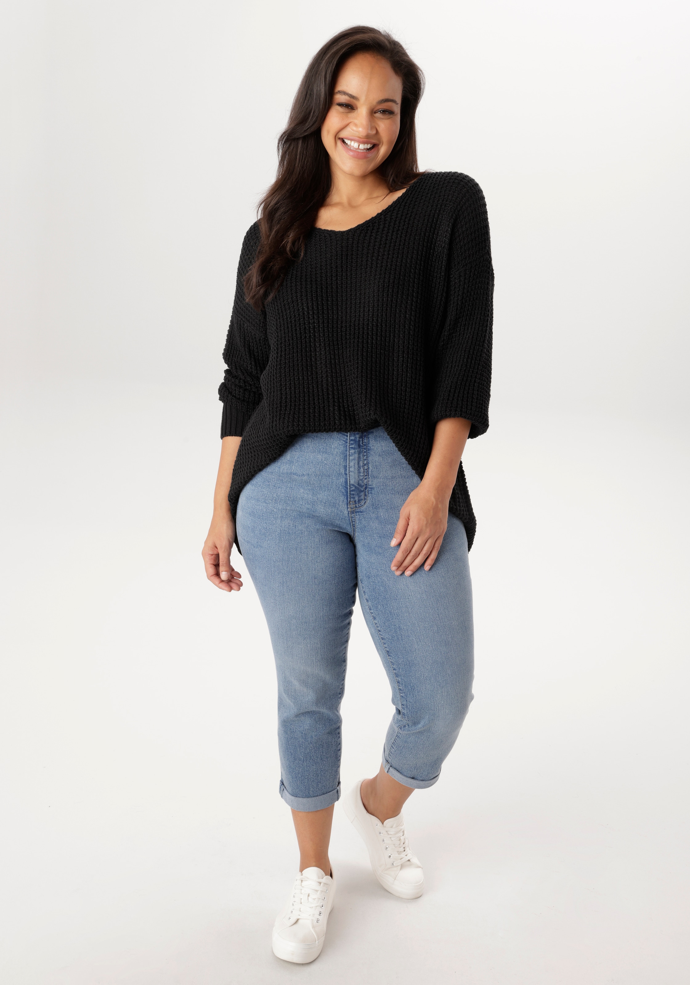 Aniston PLUS Strickpullover im dezenten Ajour-Strickmuster