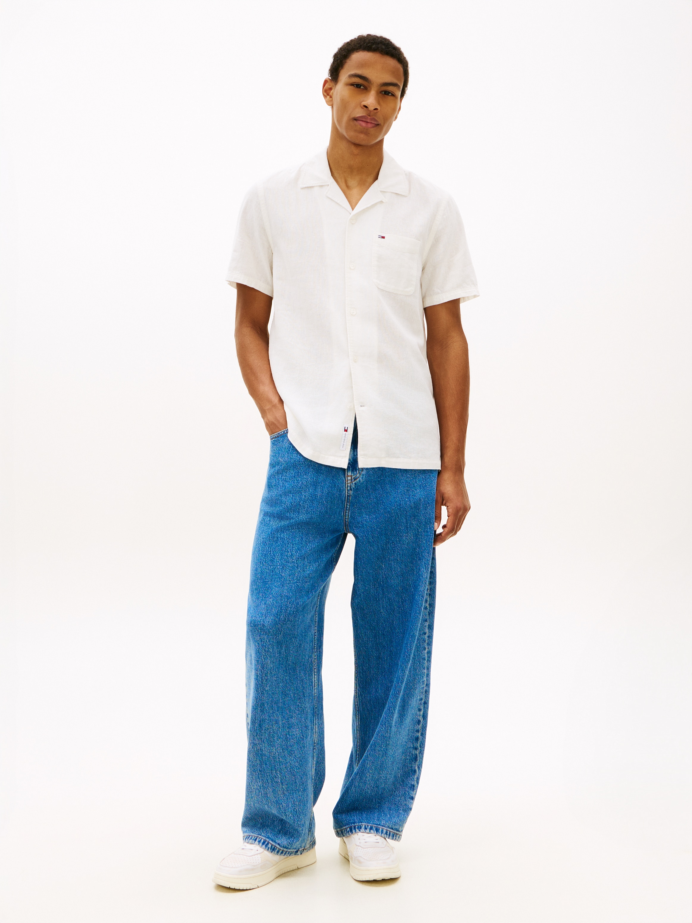 Tommy Jeans Leinenhemd »TJM REGULAR LINEN BLEND CAMP« mit Reverskragen