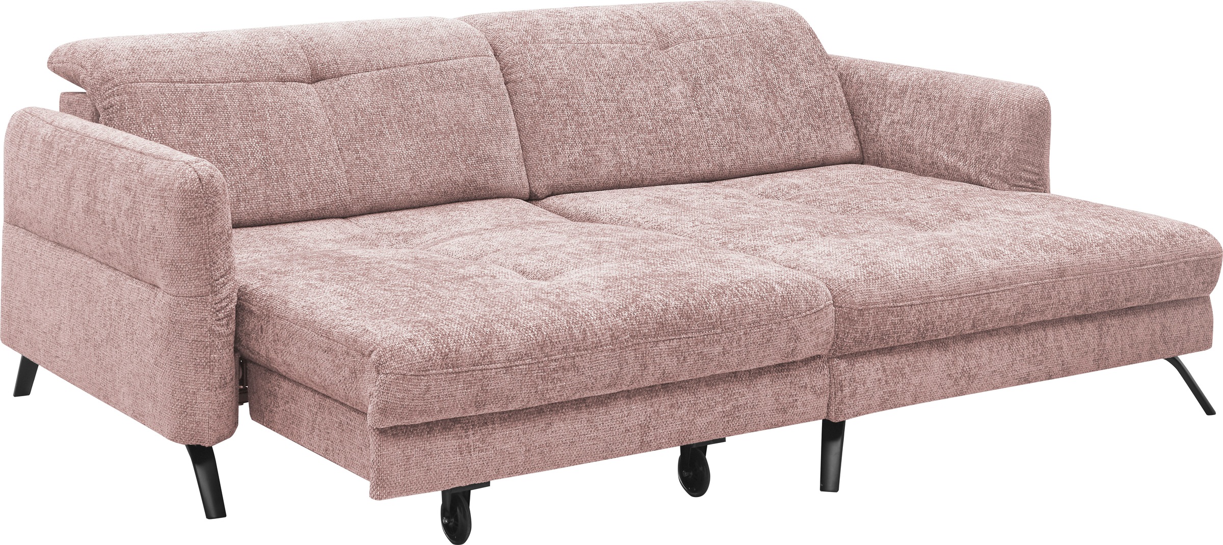 set one by Musterring Ecksofa »SO 4400 V«, wahlweise mit motorischer Bettfunktion & Kopfverstellung, Fuß schwarz