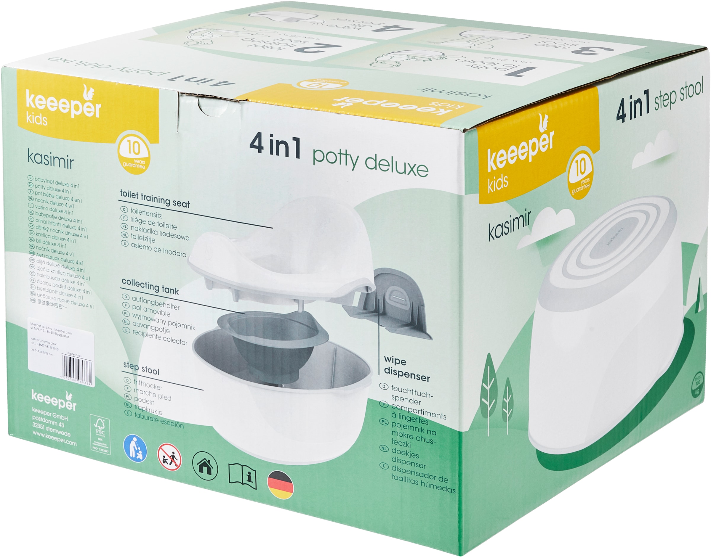 keeeper Toilettentrainer »kasimir babytopf deluxe 4in1, nordic pink«, Made in Europe, FSC® - schützt Wald - weltweit