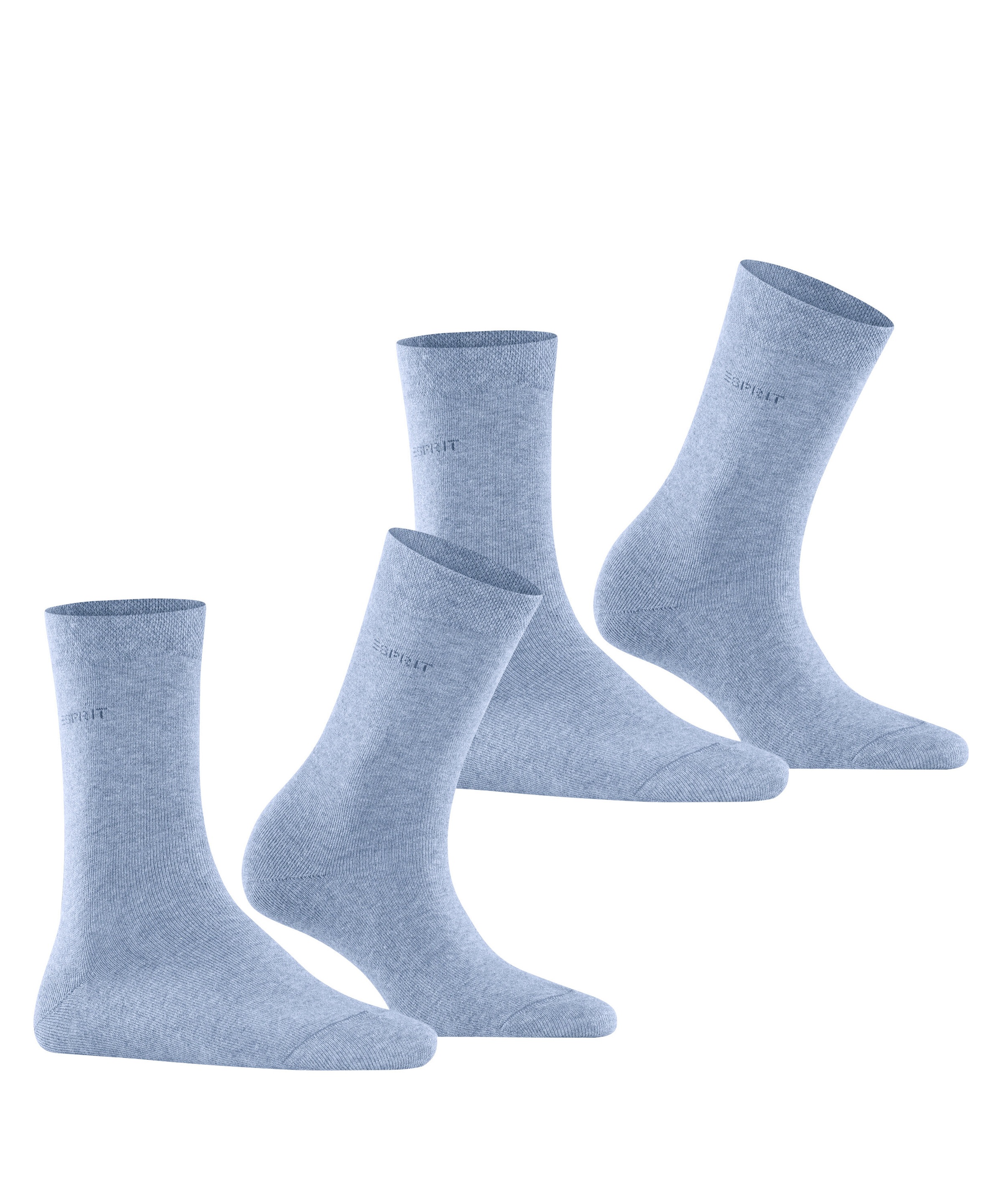 Esprit Socken »Basic Easy«, (2 Paar), ohne einschneidendes Bündchen, Basic-Socke, Uni-Strümpfe