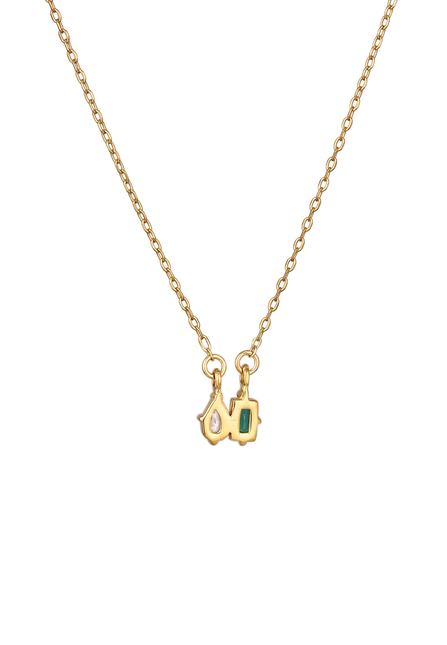 Elli Premium Silberkette »Halskette Tropfen Zirkonia Synthetischer Smaragd 925 Sterling Silber«