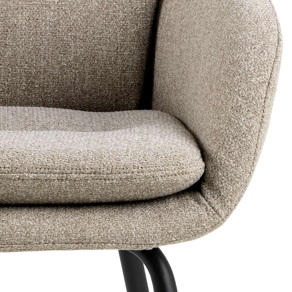 ACTONA GROUP Esszimmerstuhl »Dora«, Esszimmerstuhl mit Armlehne, Alea Beige, Gestell matt schwarz