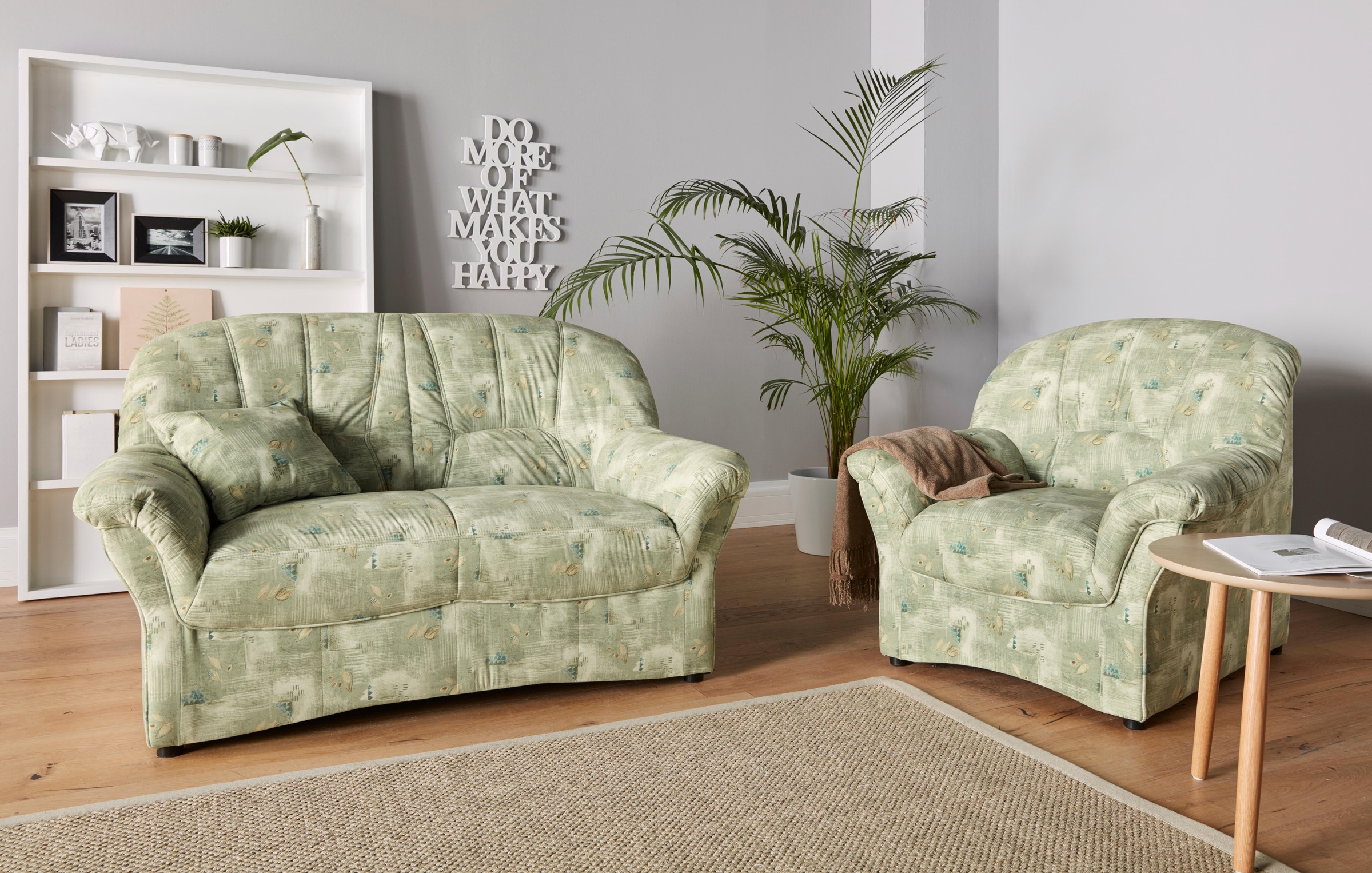 DOMO collection 2-Sitzer »Bahia zeitlos & elegantes Sofa, bequem«, Microfaser, natur