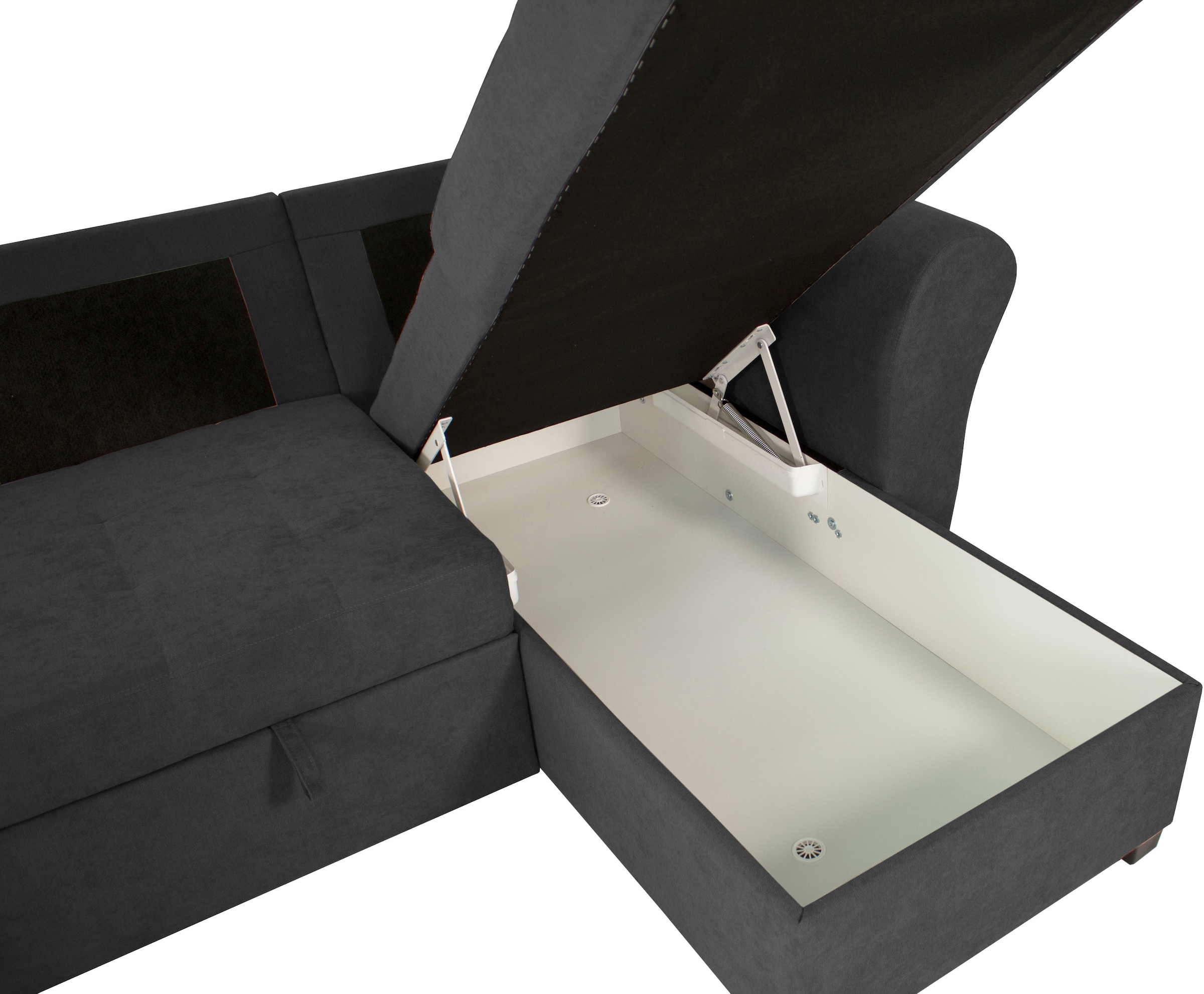 Trends by HG Ecksofa »Lasse L-Form, B: 259 cm« mit Bettfunktion & Bettkasten