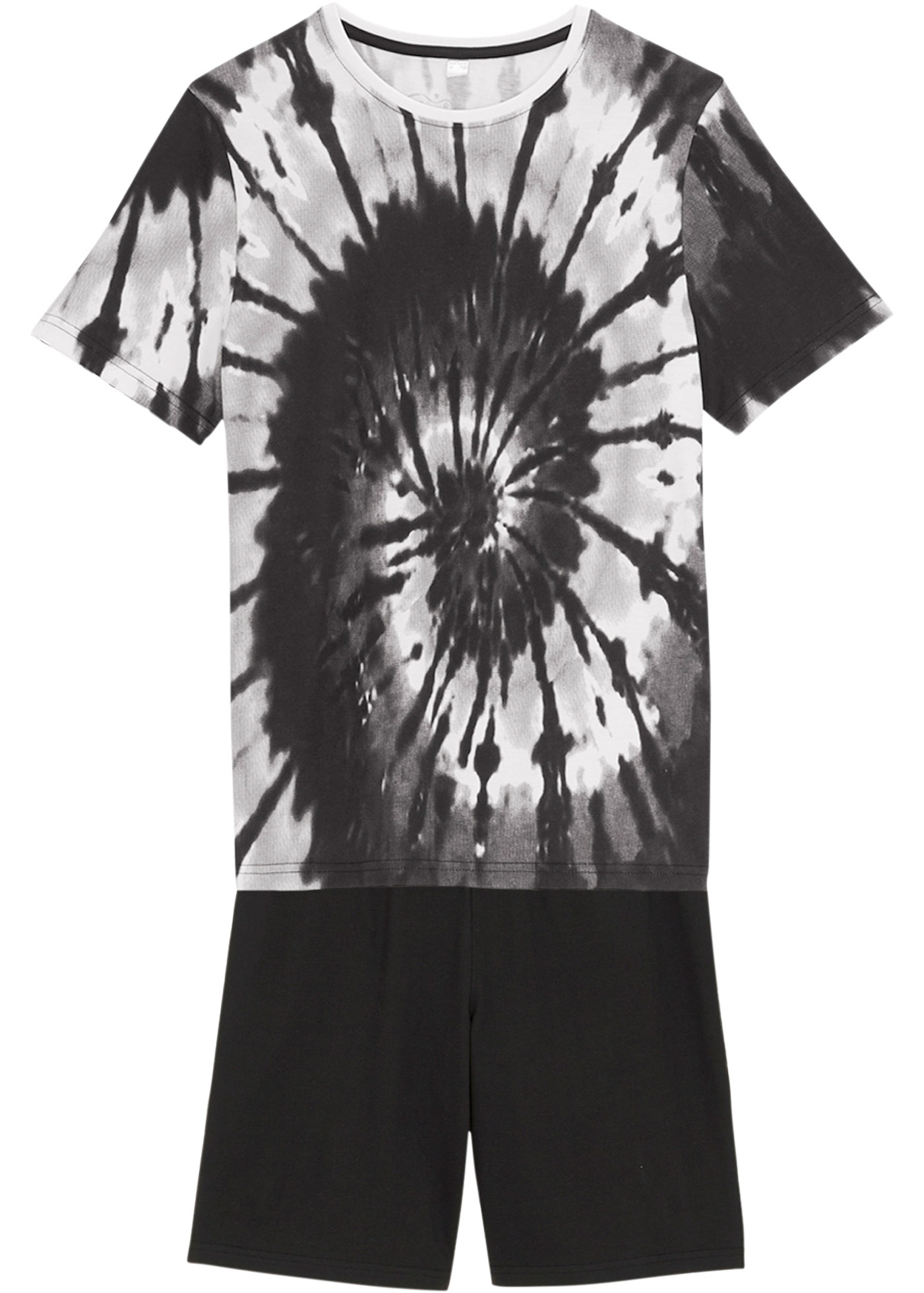 bonprix T-Shirt »T-Shirt und Jersey-Bermuda (2-tlg.Set) aus reiner Baumwolle« Set, 2 Stk. Regular Fit, Kurzarm, aus Baumwolle, im 2-teiligen Set