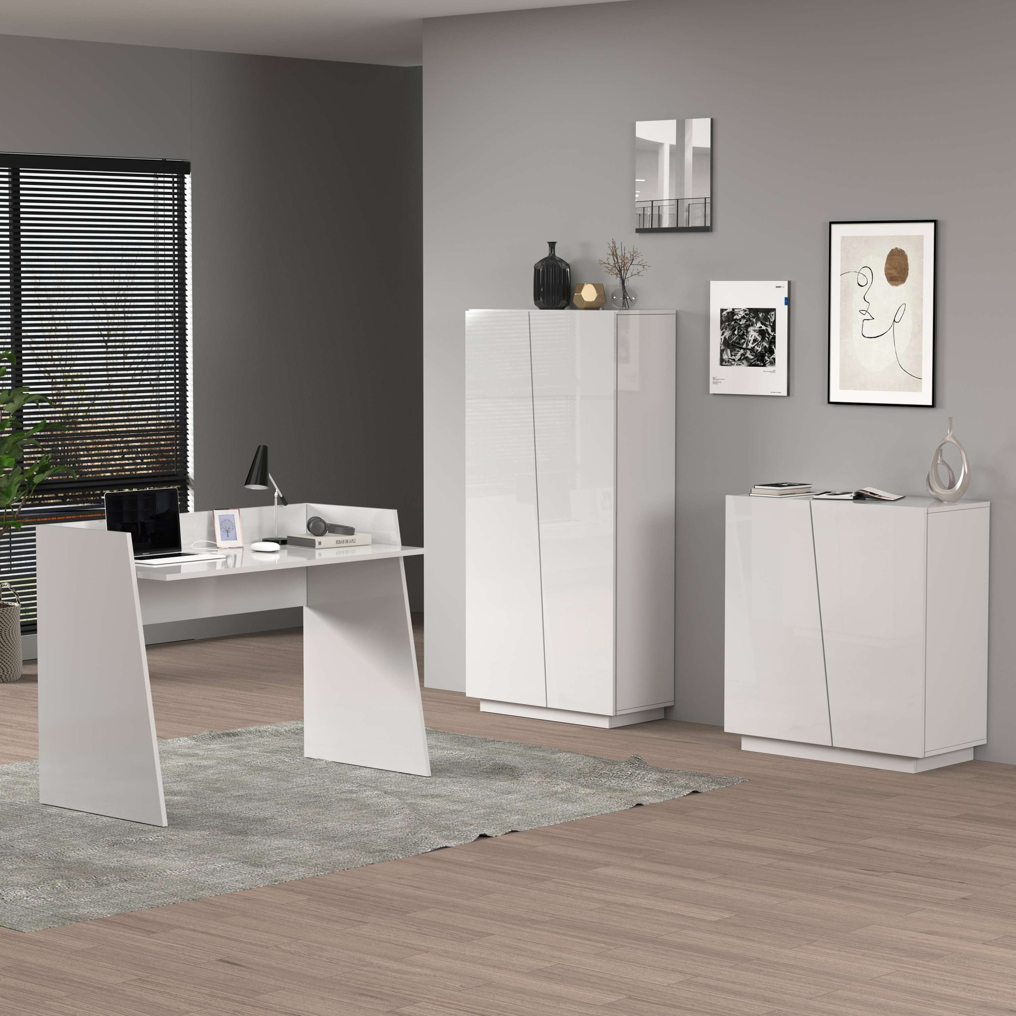 INOSIGN Schreibtisch »Vega, Schreibtisch, kleiner Computertisch, Bürotisch für Büro«, (1 St.), mit 2 Diagonalseit, Arbeitsplatte Breite 100 cm