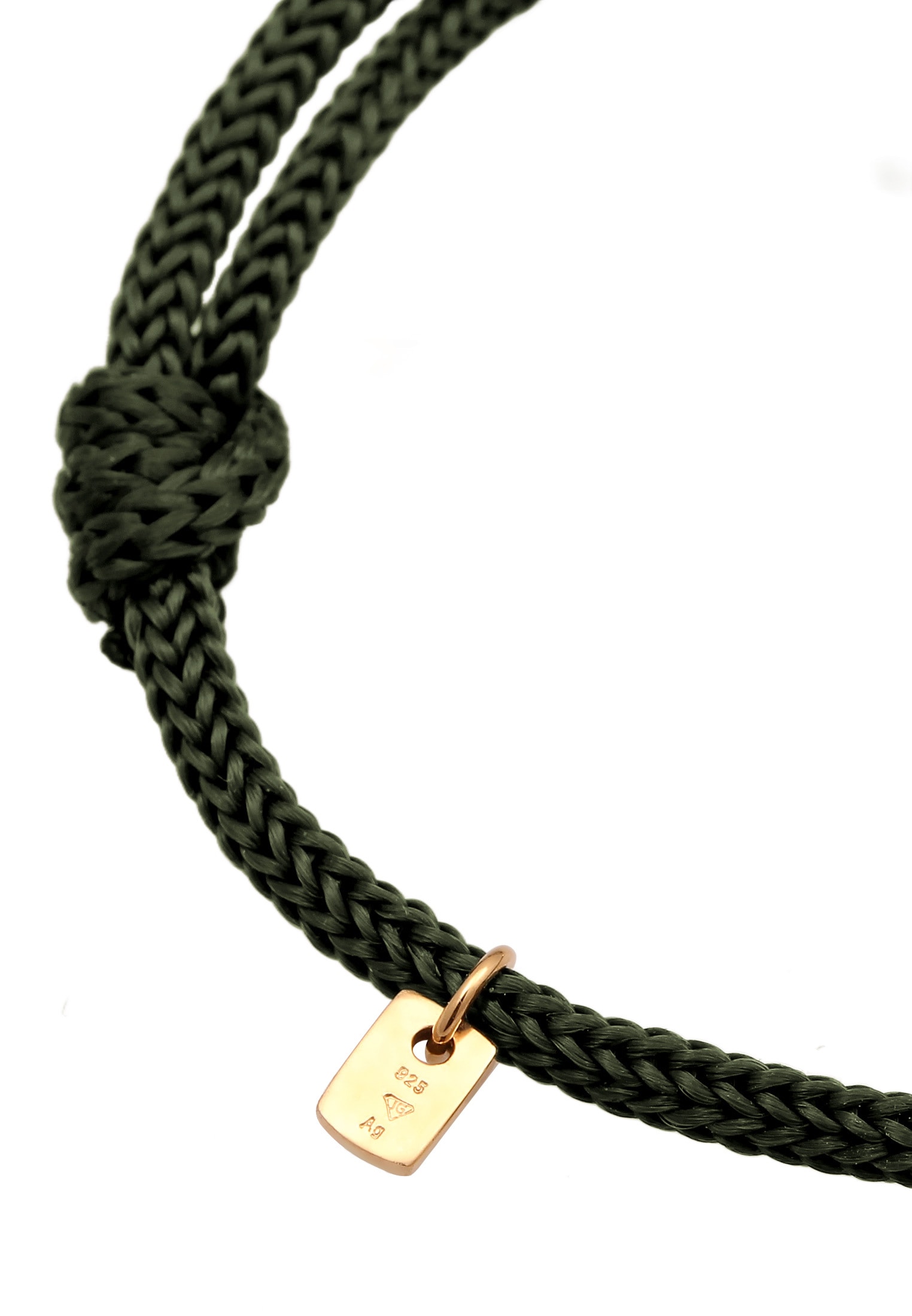 Kuzzoi Armkette »Armband Glieder Oval Nylon 925 Sterling Silber«