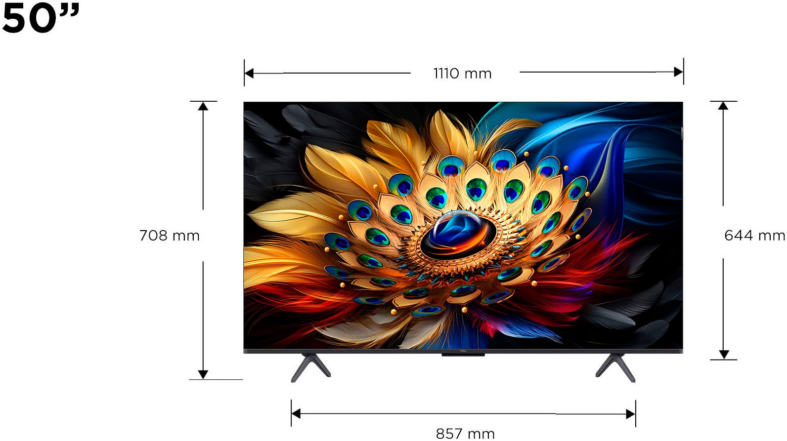 TCL QLED-Fernseher, 126 cm/50 Zoll, 4K Ultra HD, Smart-TV-Google TV-Android TV