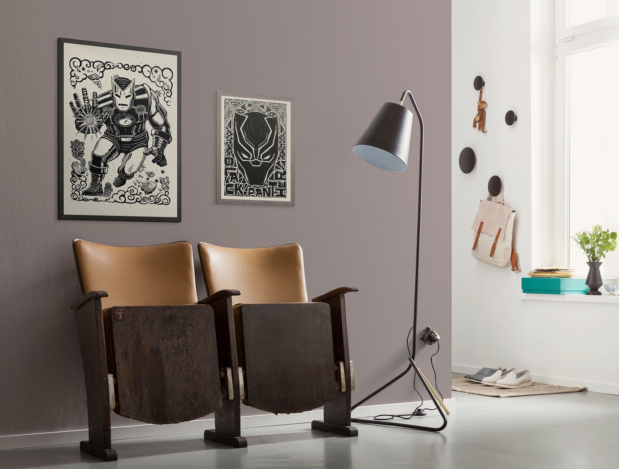 Komar Wandbild »Marvel Iron Man Lino-Cut«, Disney, (Set, 1 St.), 40 x 50 cm (Breite x Höhe) - Kinderzimmer, Dekoration