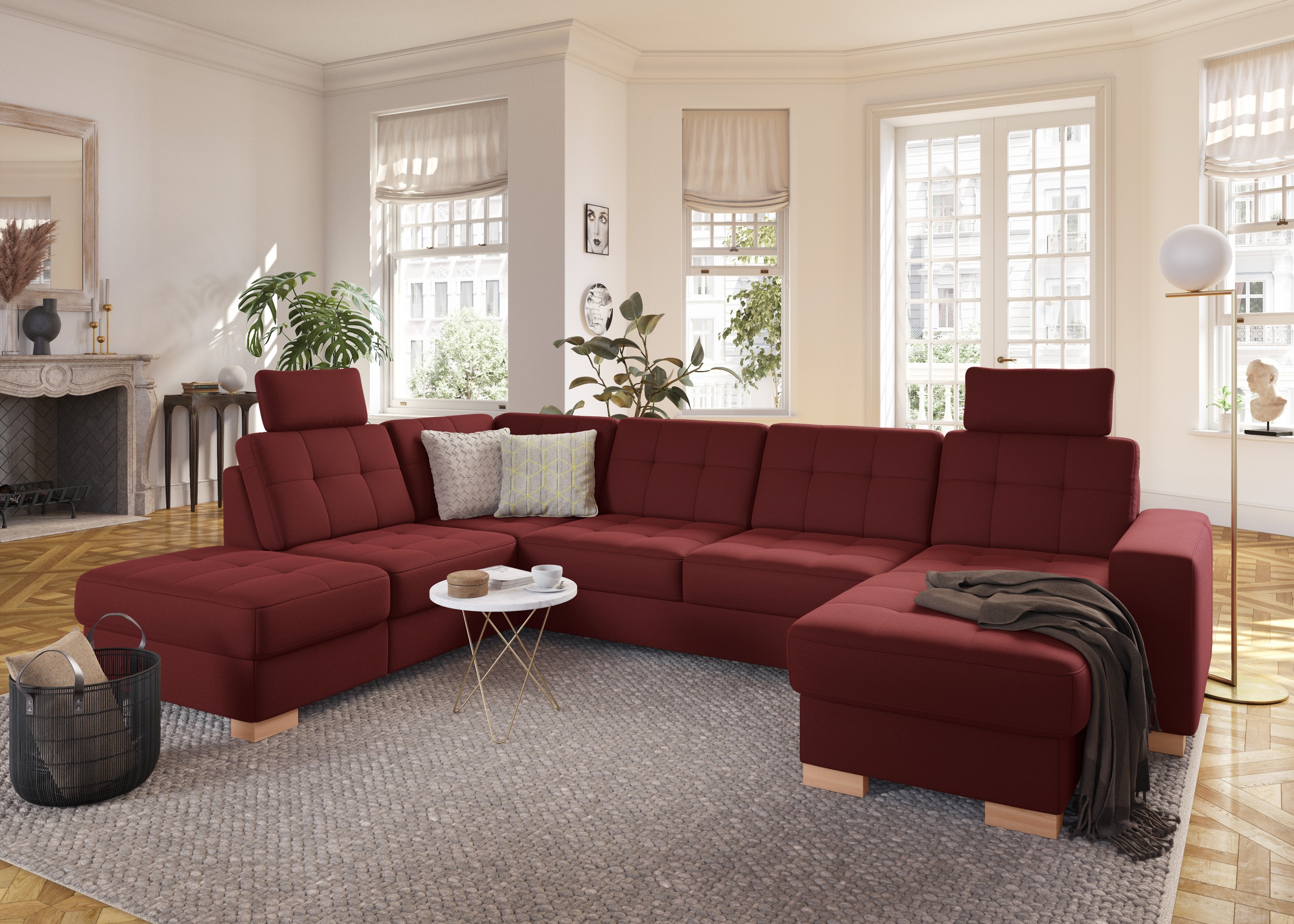 sit&more Wohnlandschaft »Quincy U-Form«, wahlweise mit Bettfunktion und Bettkasten