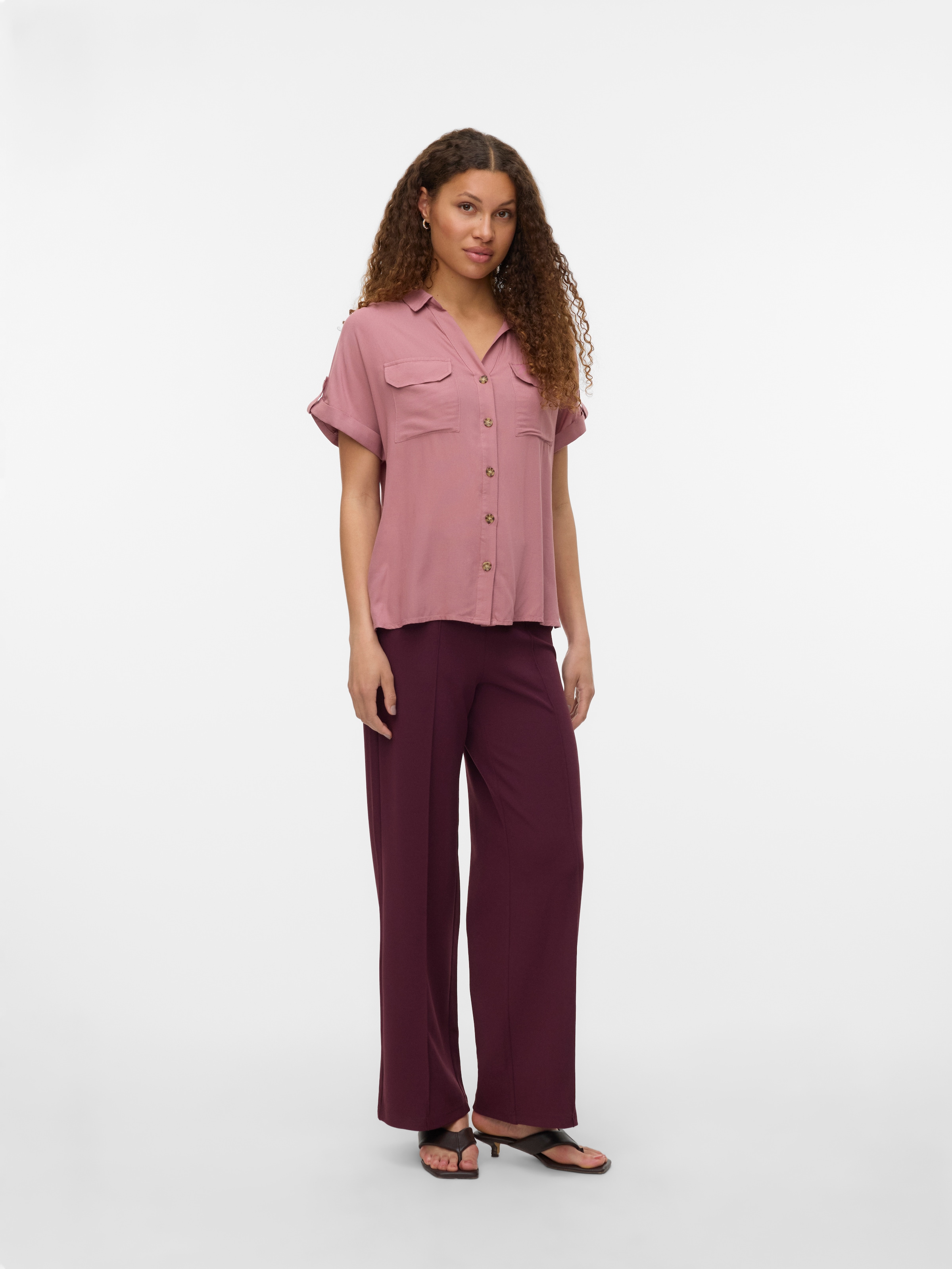 Vero Moda Kurzarmbluse »VMBUMPY S/S SHIRT WVN GA NOOS« Viskose, regular fit
