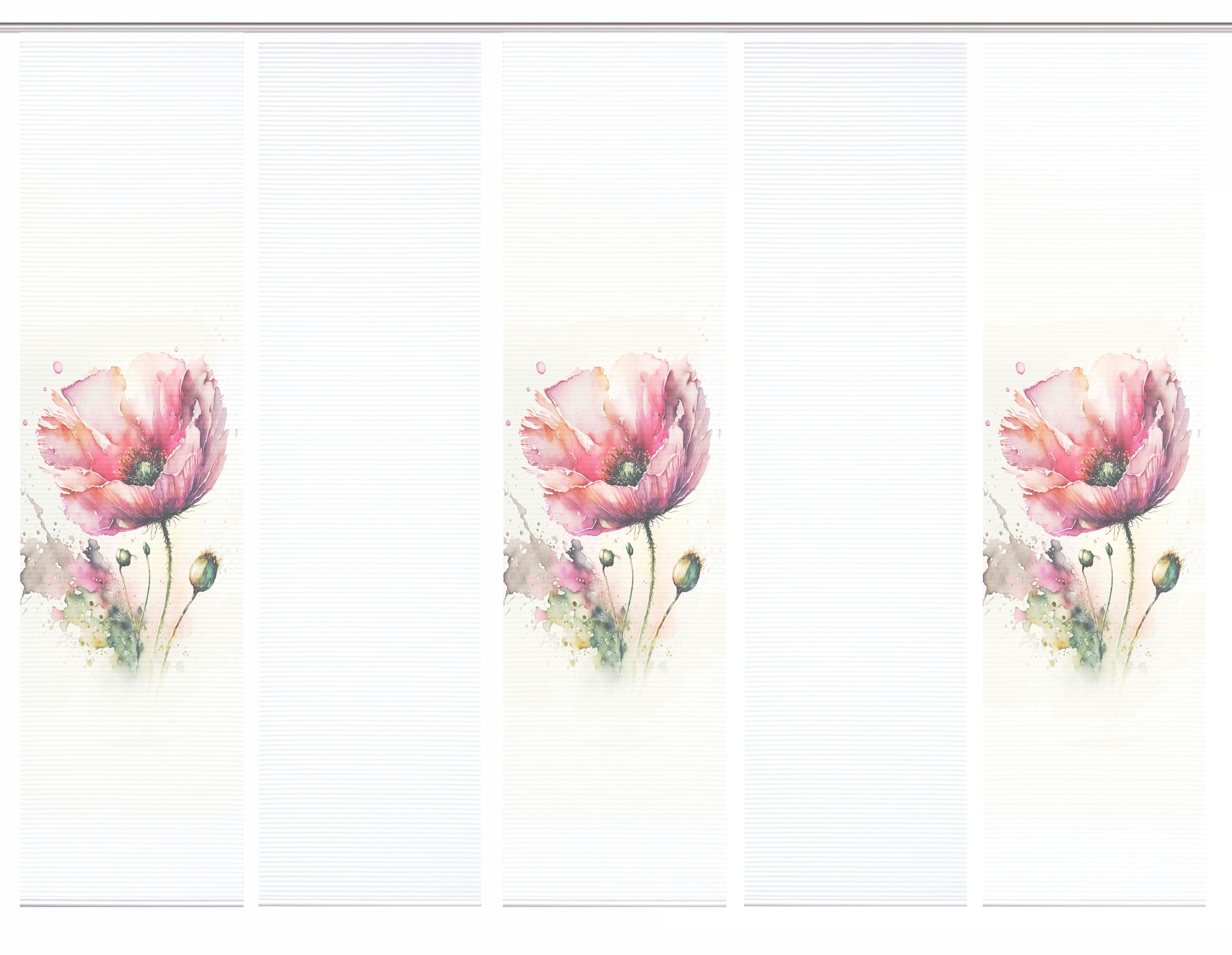 HOME in green Schiebegardine »MELIORA« Paneelwagen 5 Stk. tlg. Bambusoptik, SET, recycelt, Digitaldruck