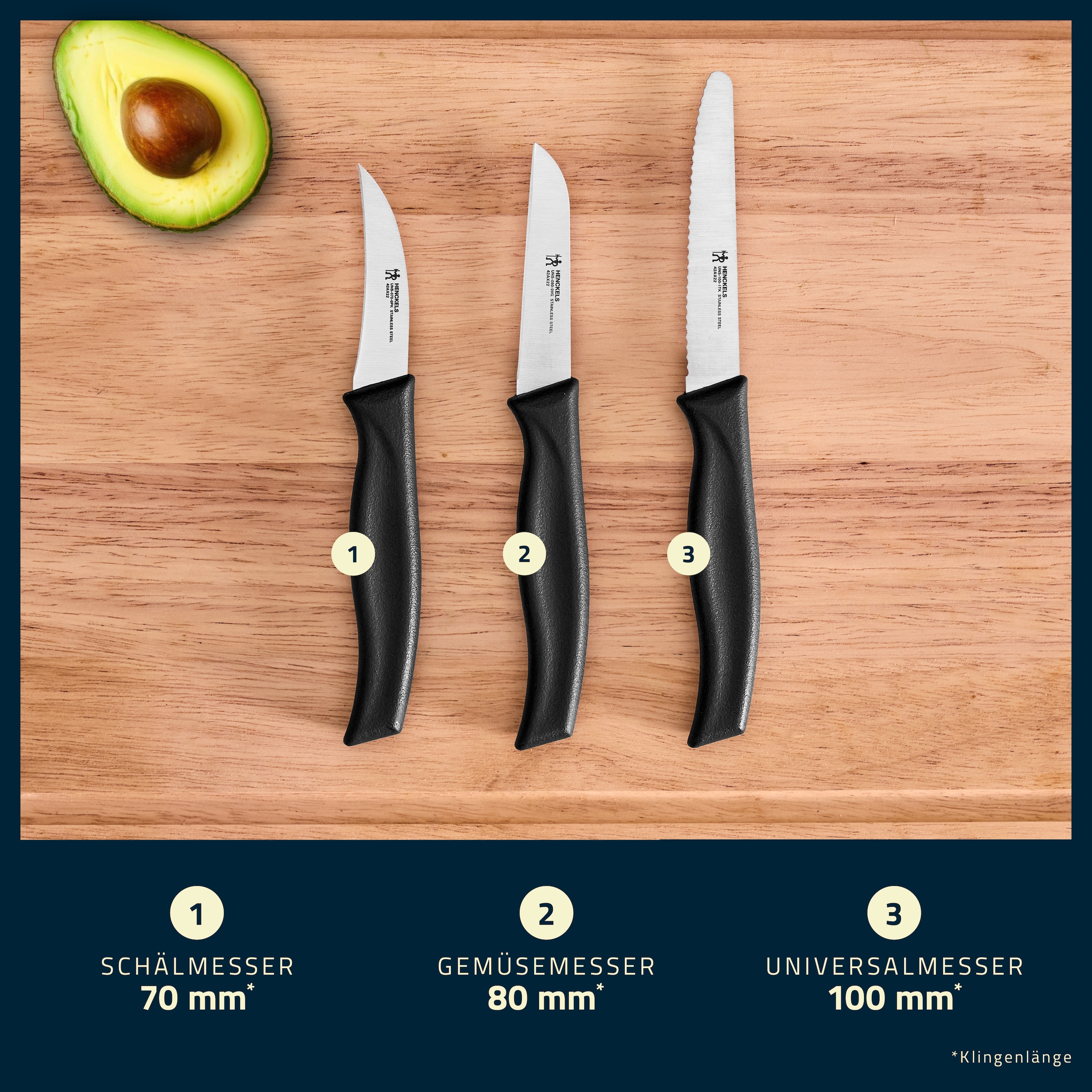 HENCKELS by ZWILLING Messer-Set »Kitchen Elements« Rostfreier Klingenstahl, Ergonomische Griffe