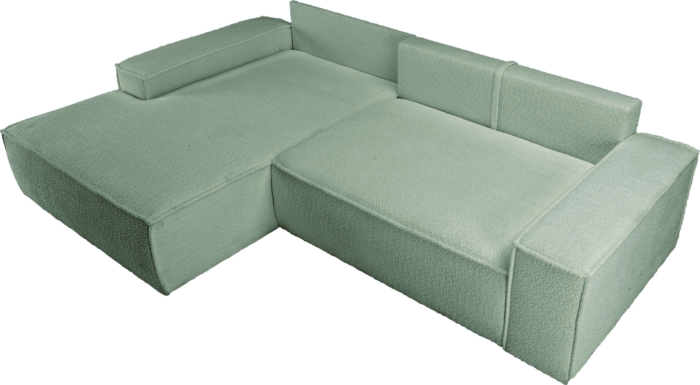 andas Ecksofa »Finnley Schlafsofa 267 cm in Bouclé, Struktur fein u. Cord, L-Form,«, Schlaffunktion m. Bettkasten (136/210 cm), Bouclé, Struktur und Cord