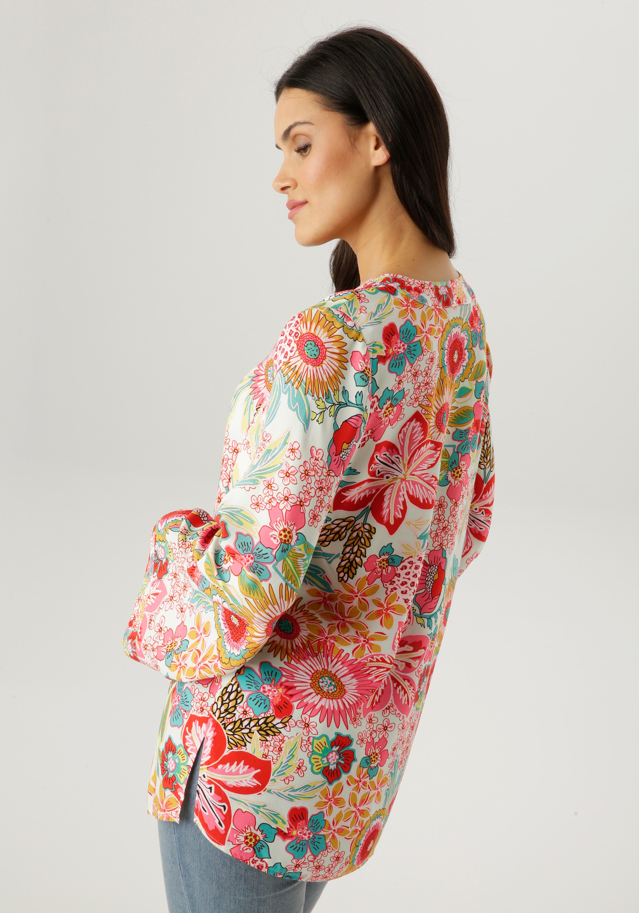 Aniston SELECTED Schlupfbluse mit langen, weit ausgestellten Trompetenärmeln - NEUE KOLLEKTION