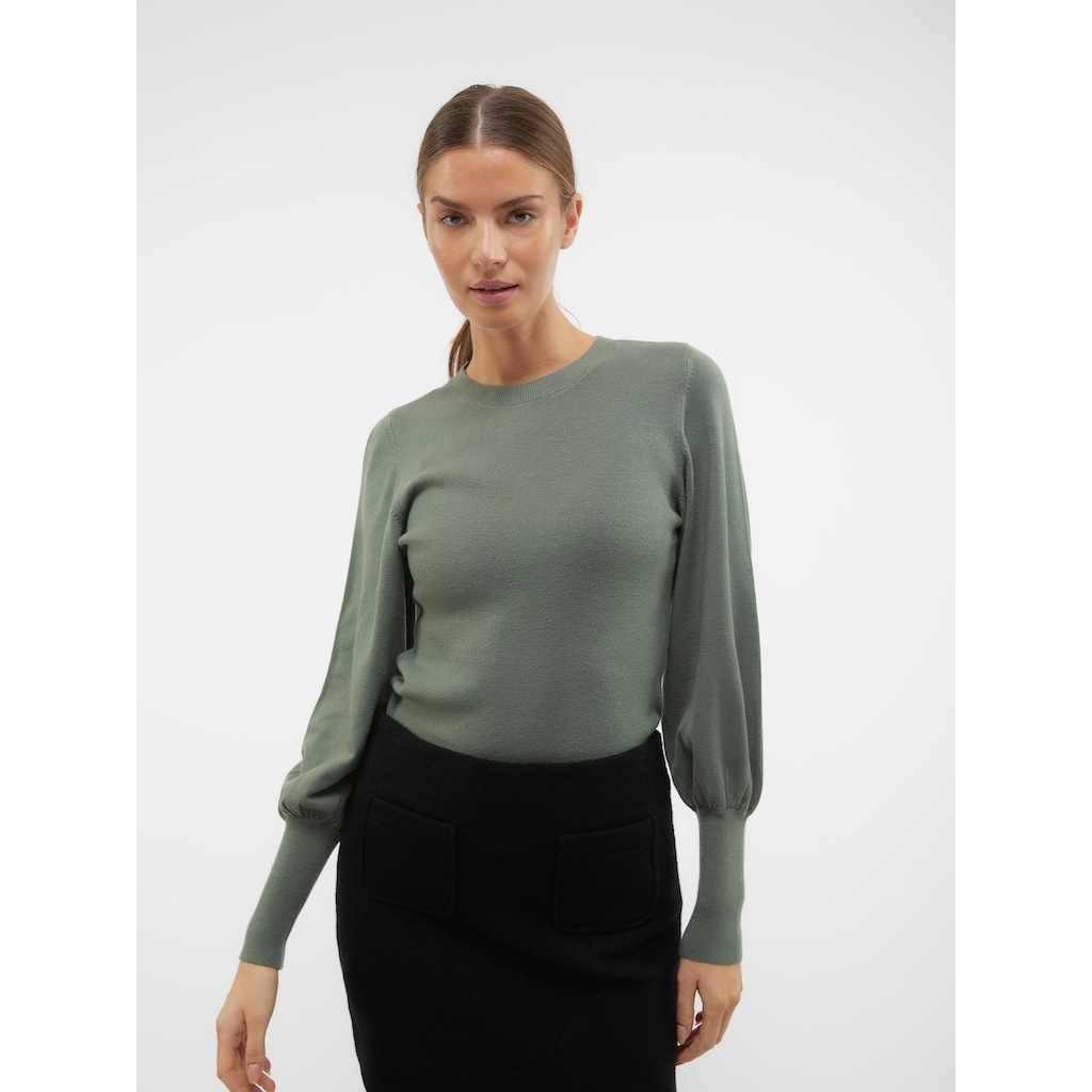 Vero Moda Rundhalspullover »VMHOLLYKARISPUFF LS O-NECK PULLOV GA BOO«