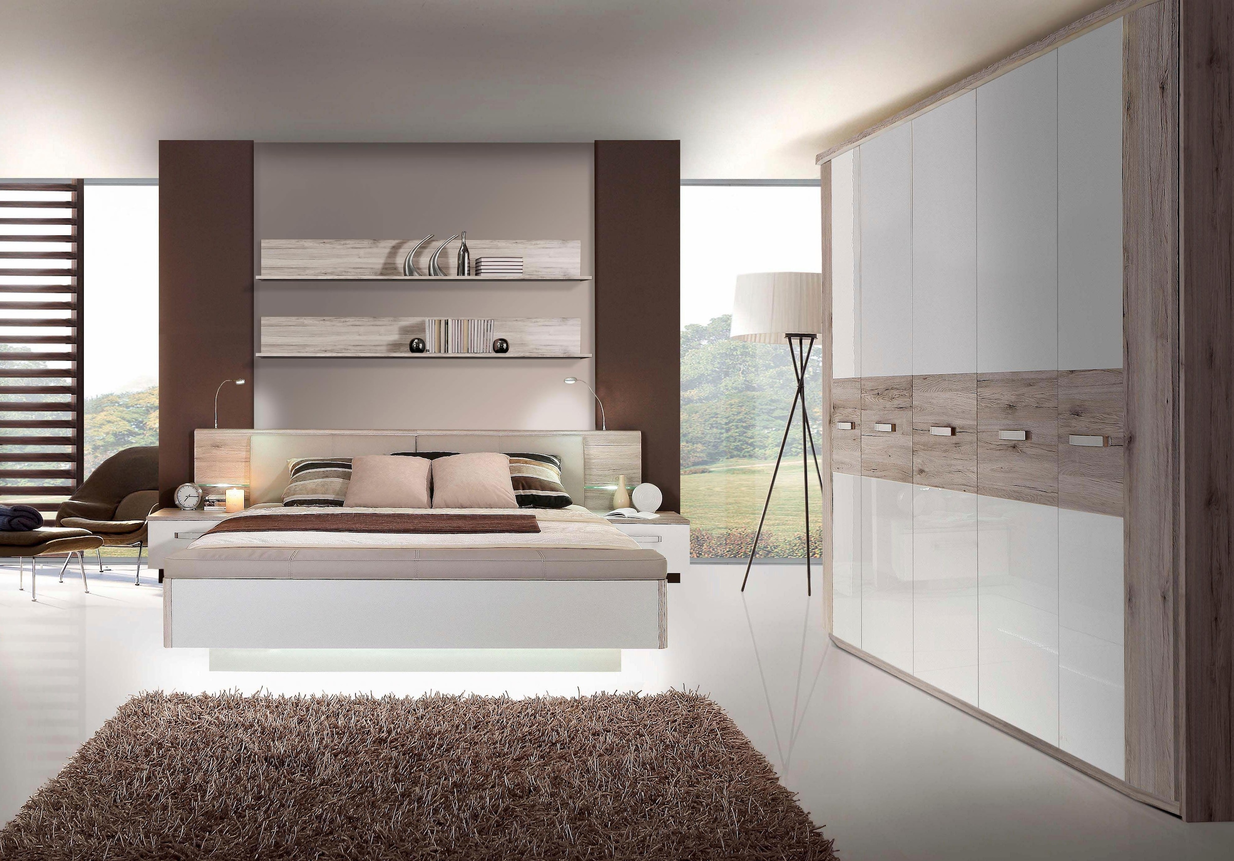 FORTE Kleiderschrank »Rondino«, (Maße: B/H/T ca. 250x214x62 cm), mit Kranz